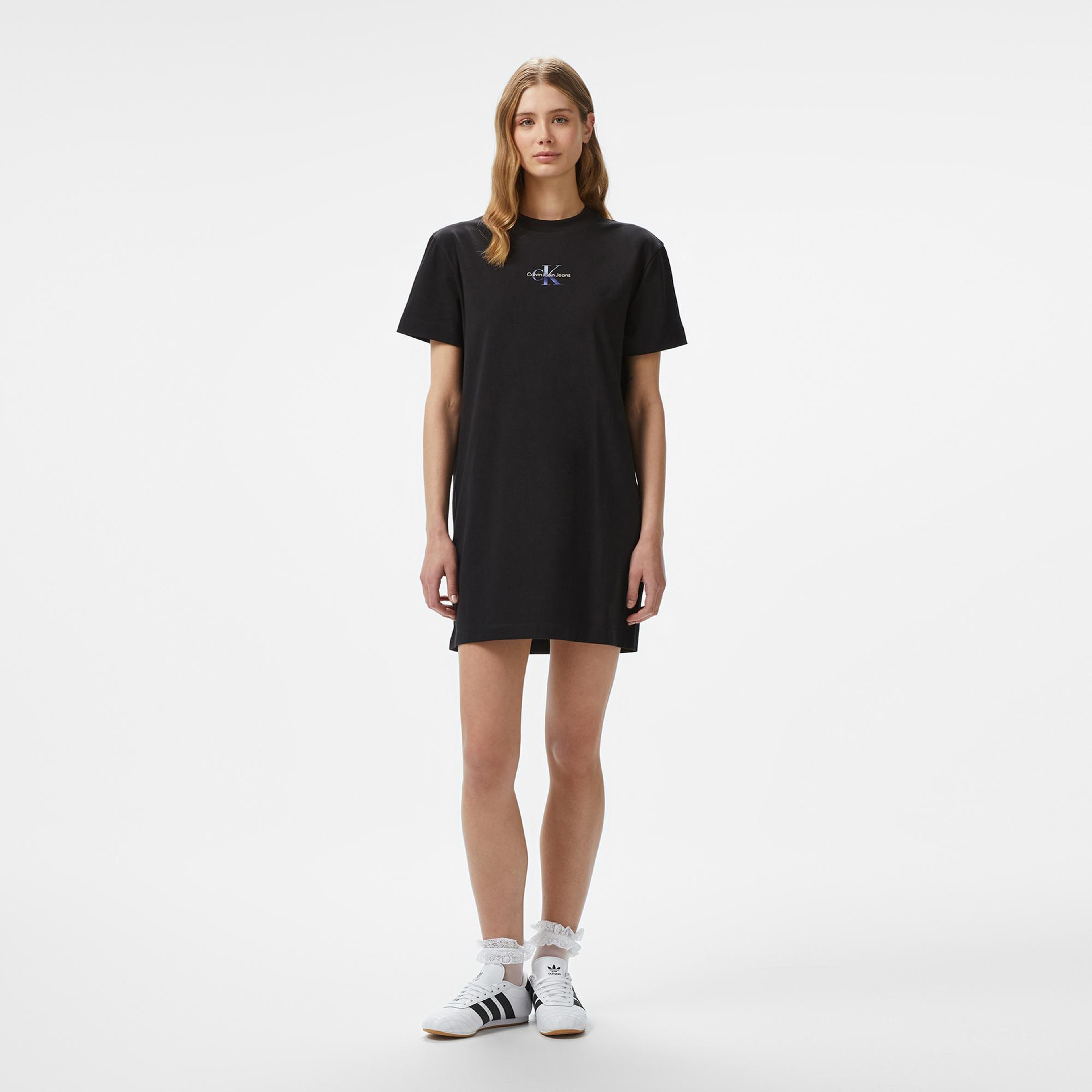 Calvin Klein Gradient Monologo Kadın Siyah Elbise