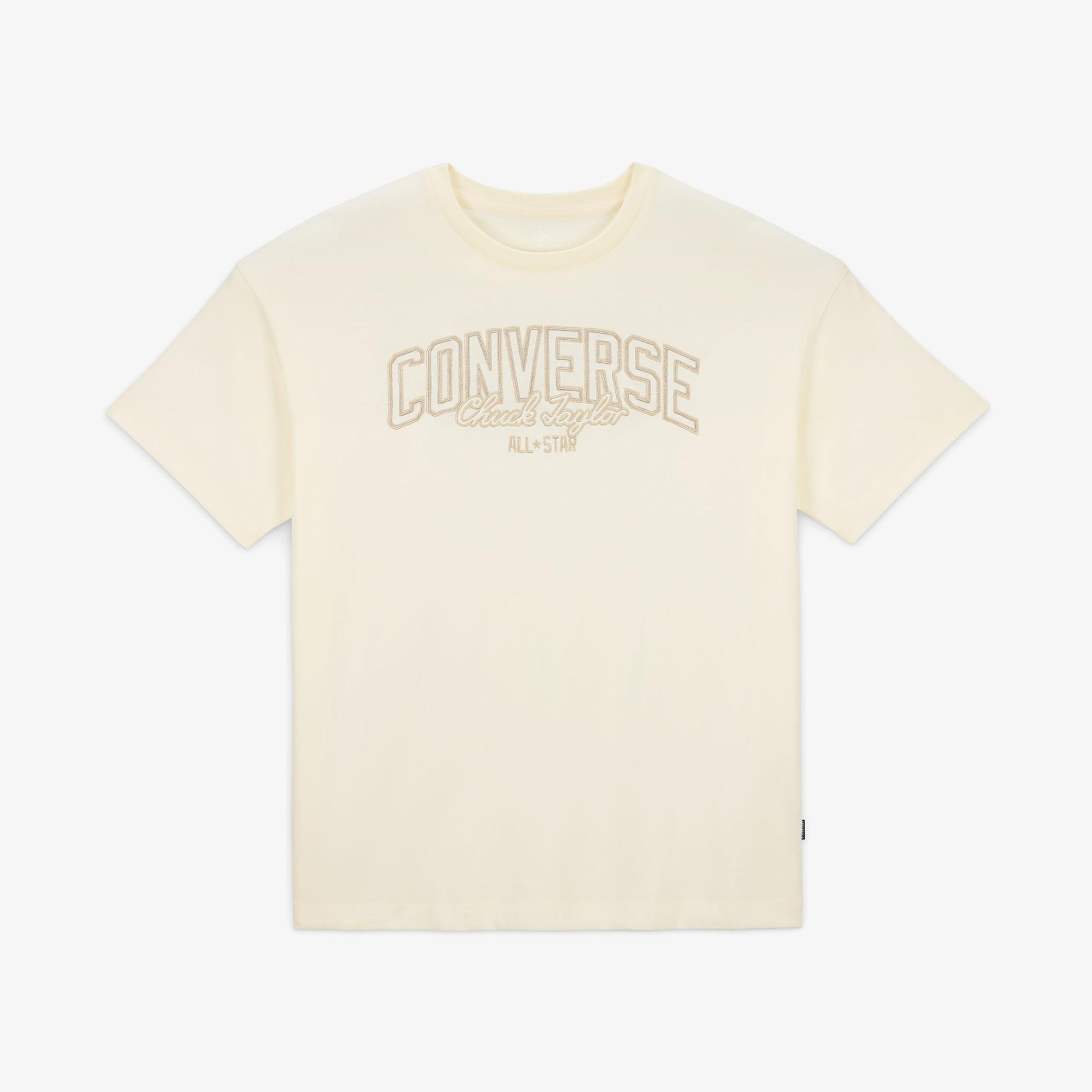 Converse Kadın Baskılı Krem T-Shirt