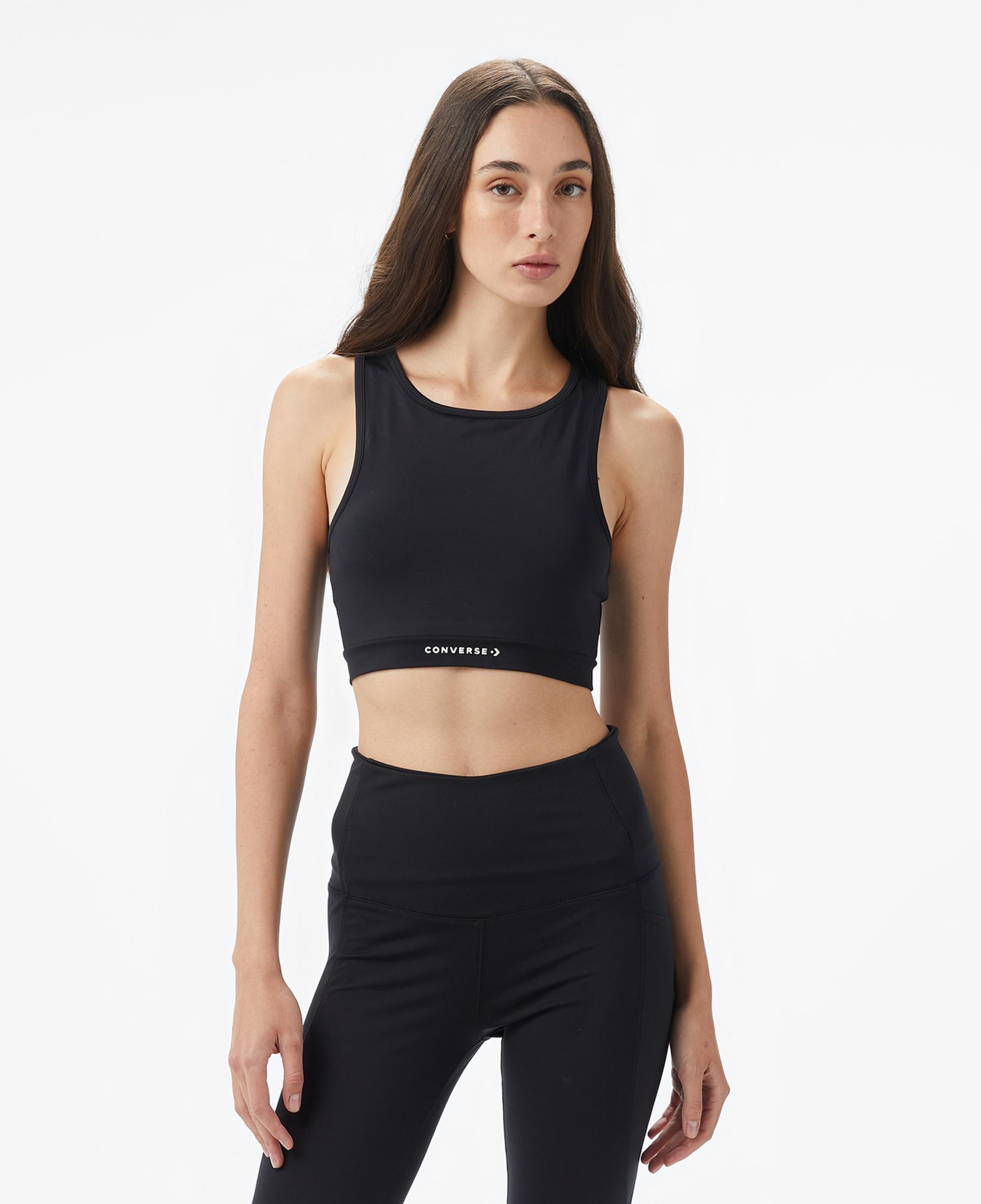 Converse Star Chevron Baskılı Kadın Siyah T-Shirt