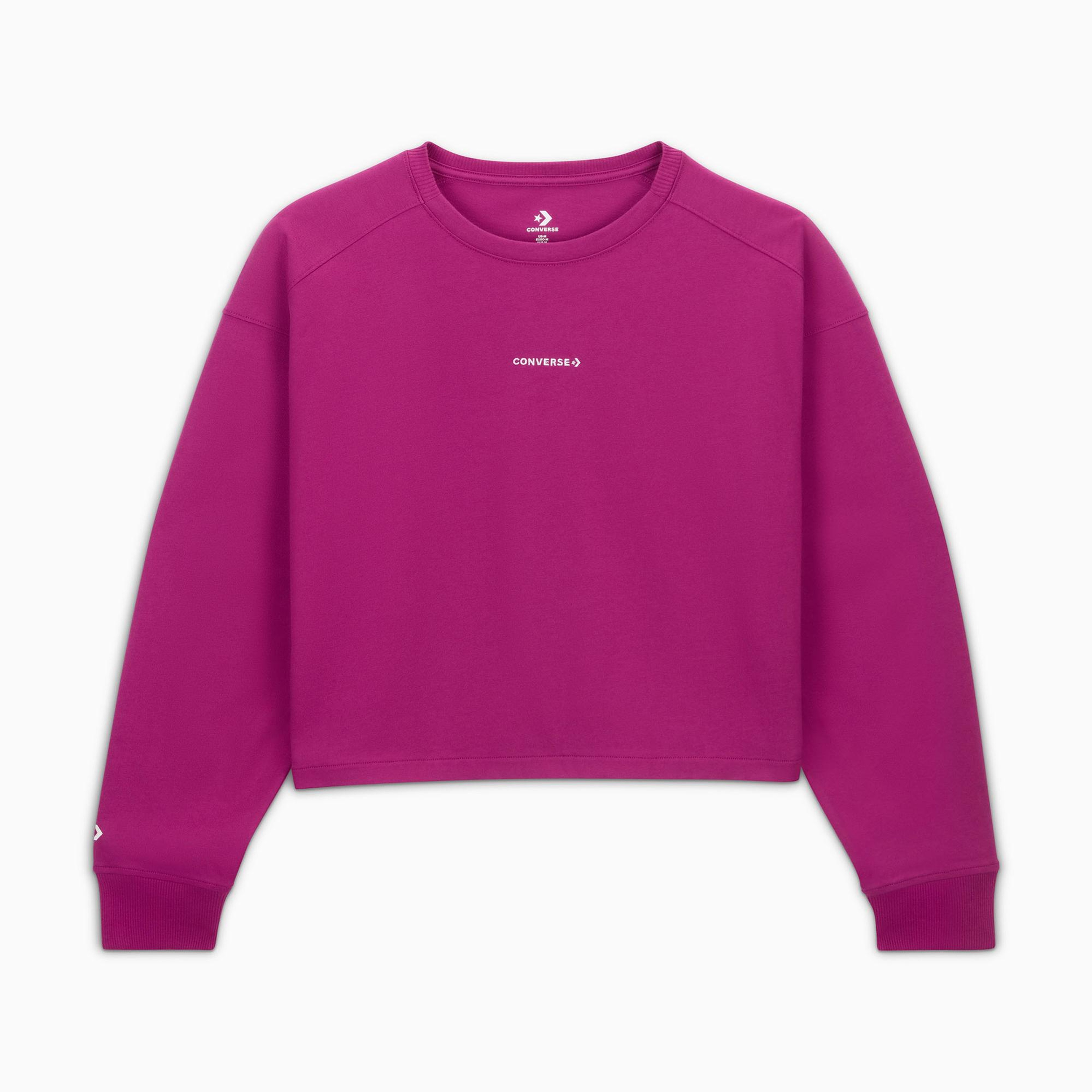 Converse Kadın Baskılı Mor Sweatshirt