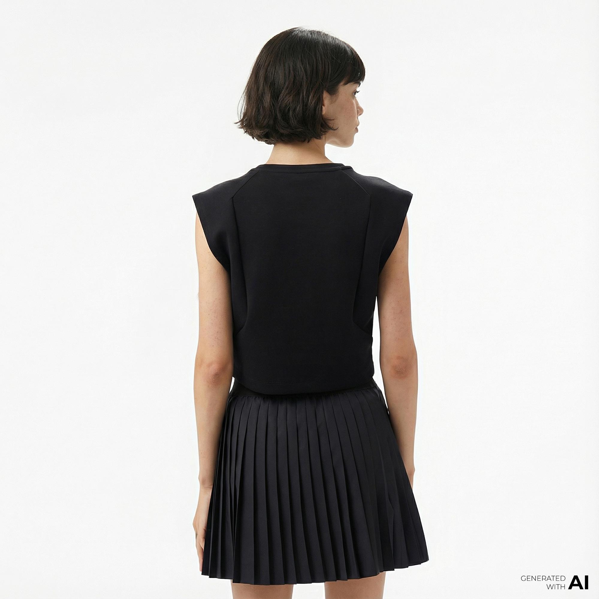 Converse Star Chevron Baskılı Kadın Siyah T-Shirt