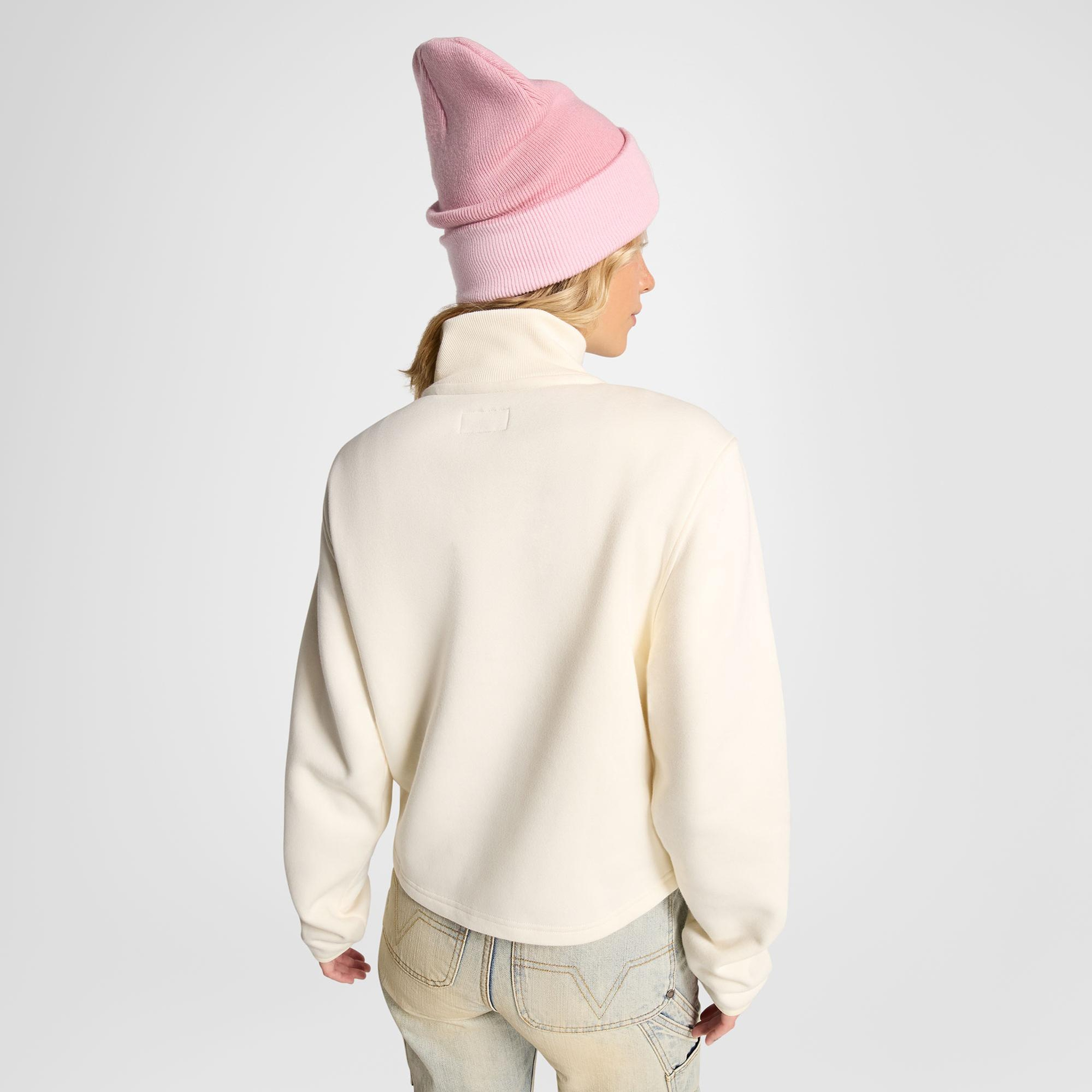 Converse Kadın Yarım Fermuarlı Krem Sweatshirt