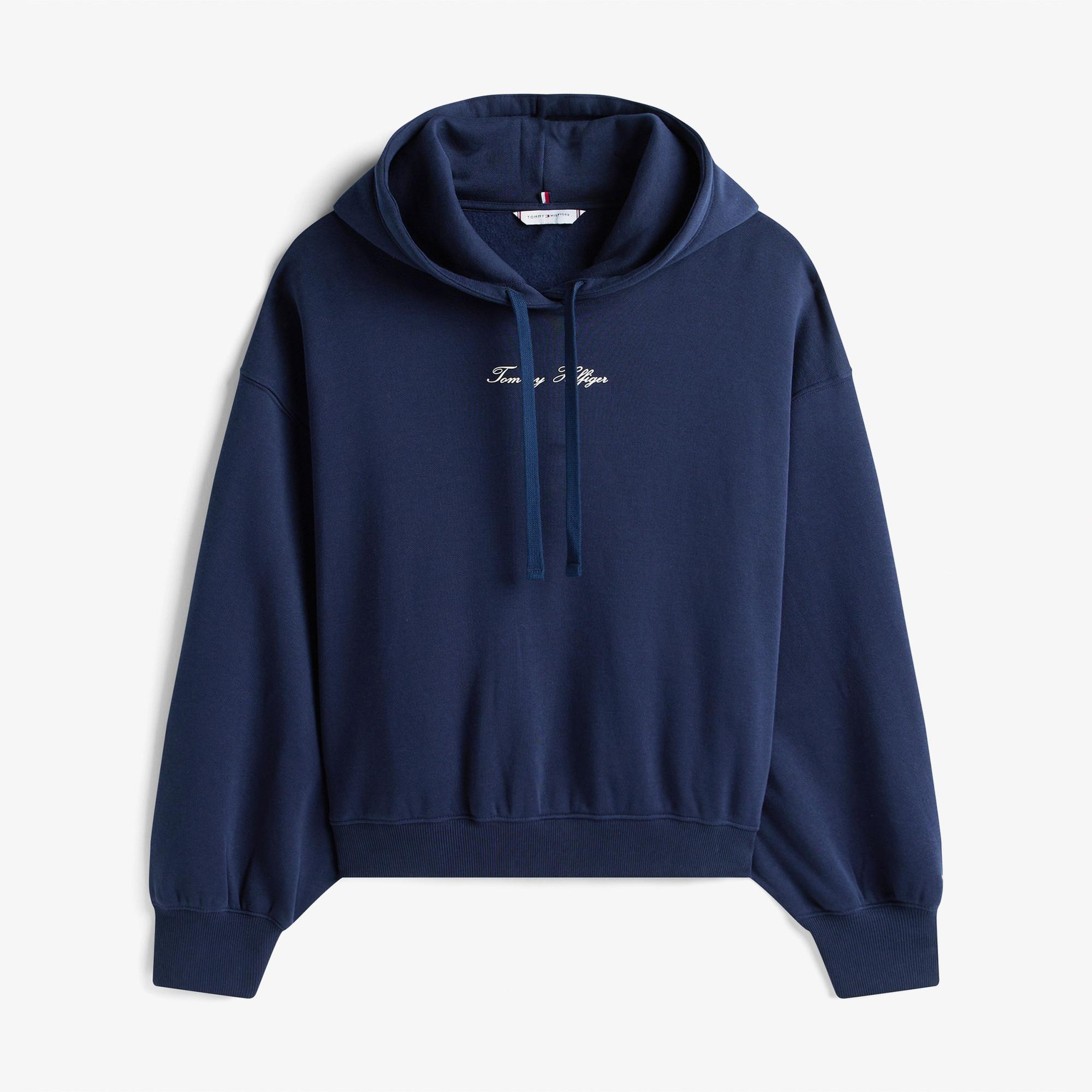 Tommy Hilfiger Classic Script Kadın Lacivert Hoodie