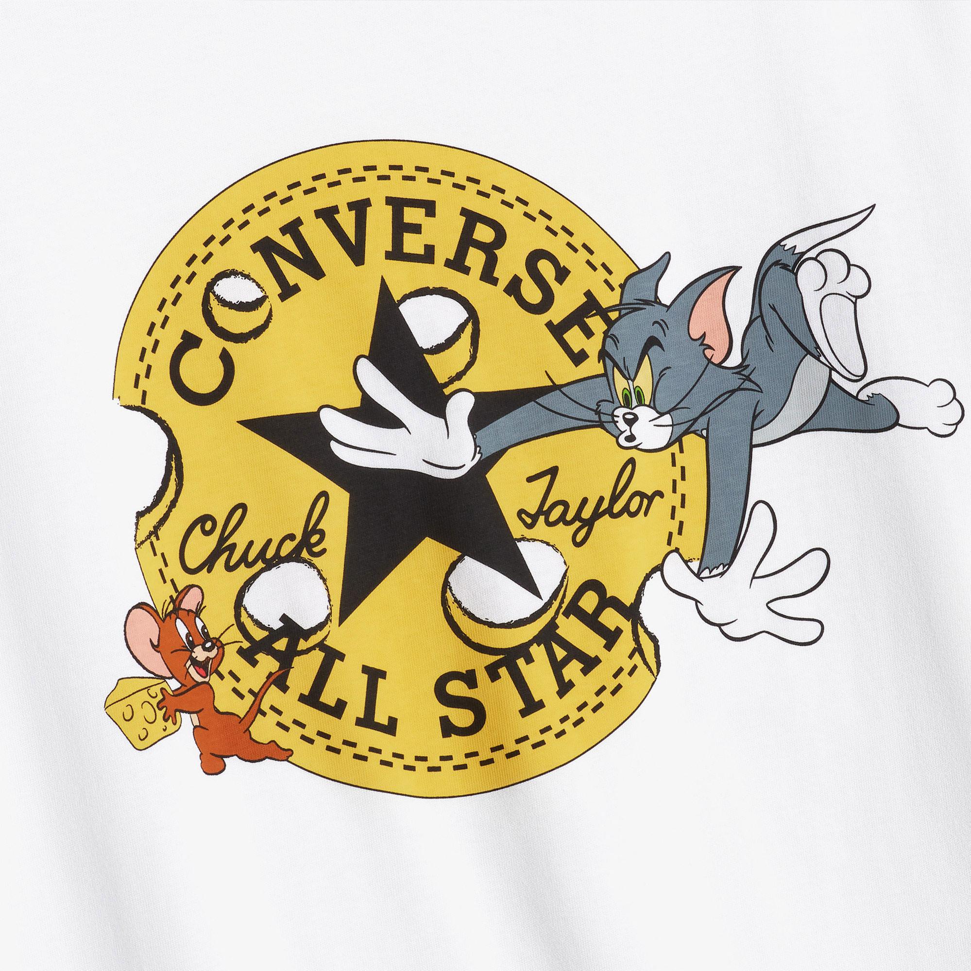 Converse X Tom & Jerry Unisex Beyaz T-Shirt