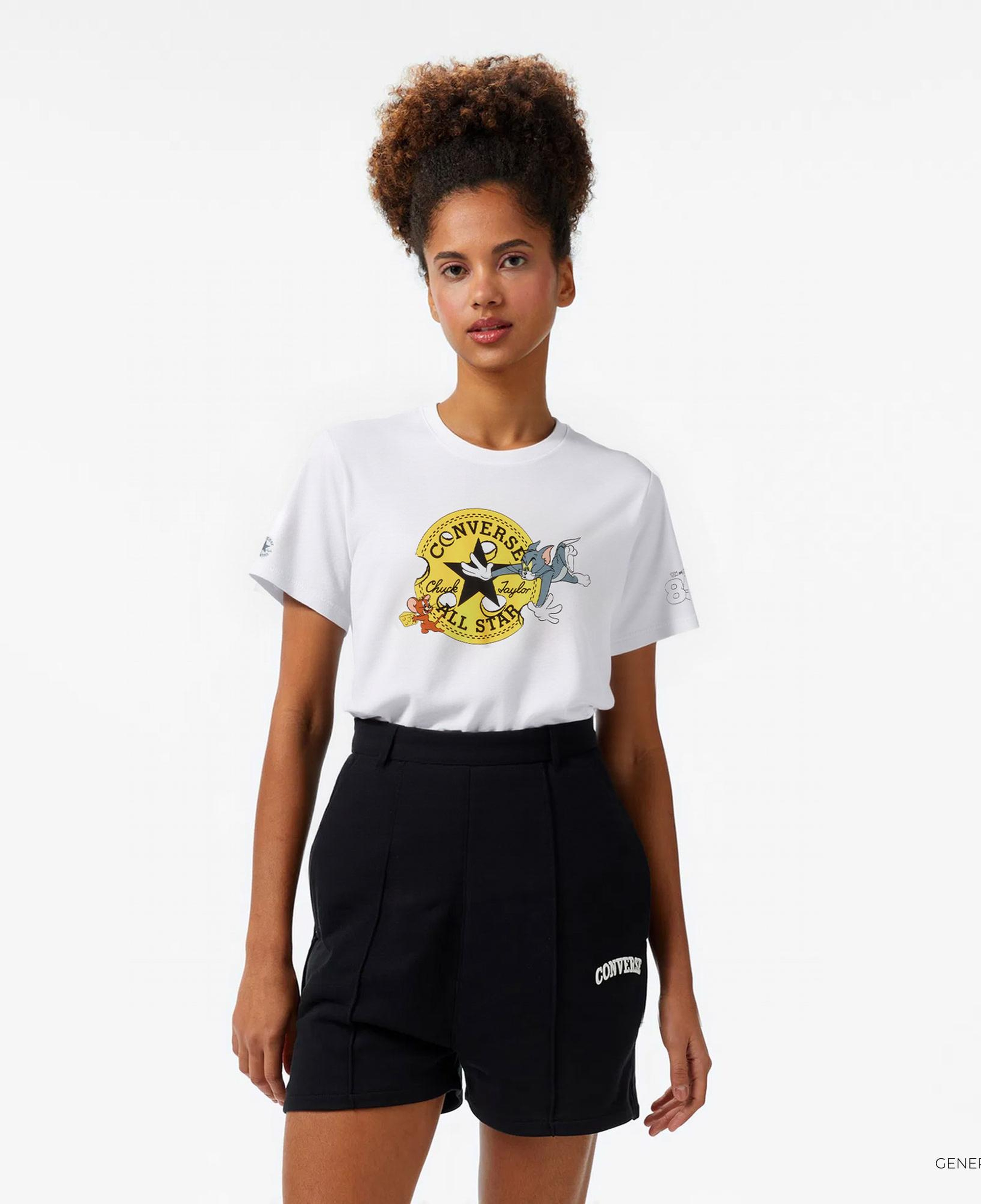 Converse X Tom & Jerry Unisex Beyaz T-Shirt