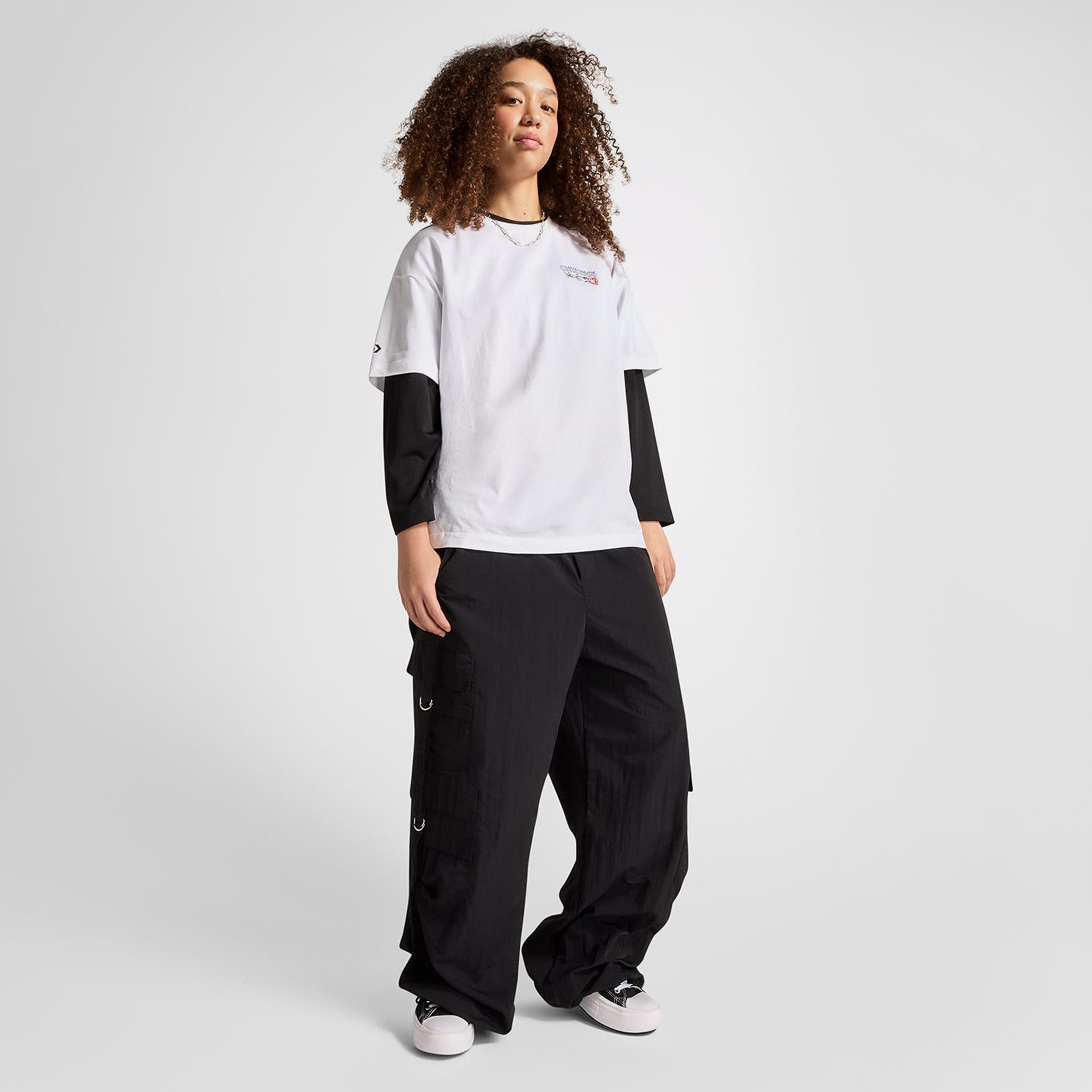 Converse Kadın Baskılı Beyaz T-Shirt