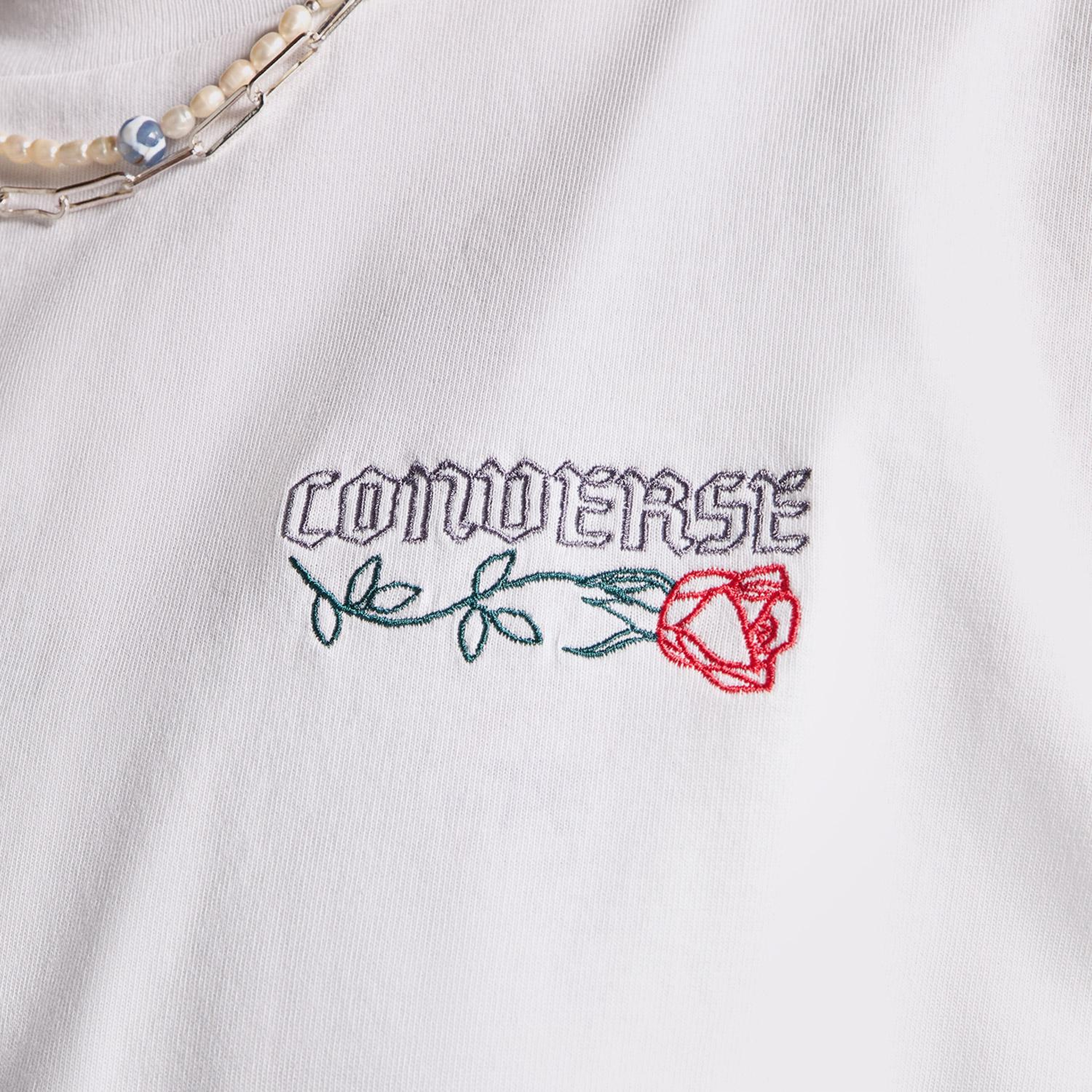 Converse Kadın Baskılı Beyaz T-Shirt