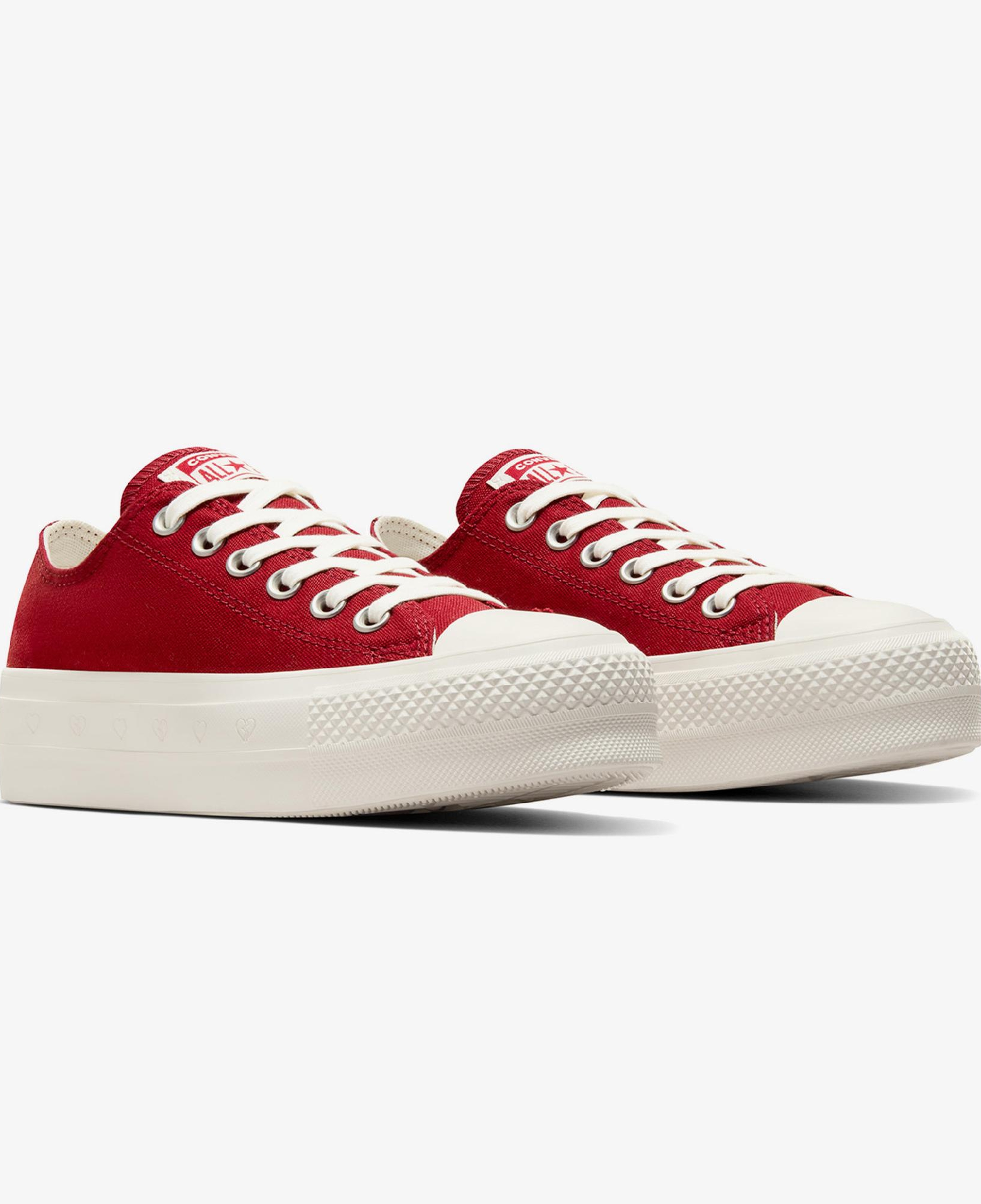 Converse Chuck Taylor All Star Lift Hearts Kadın Kırmızı Platform Sneaker