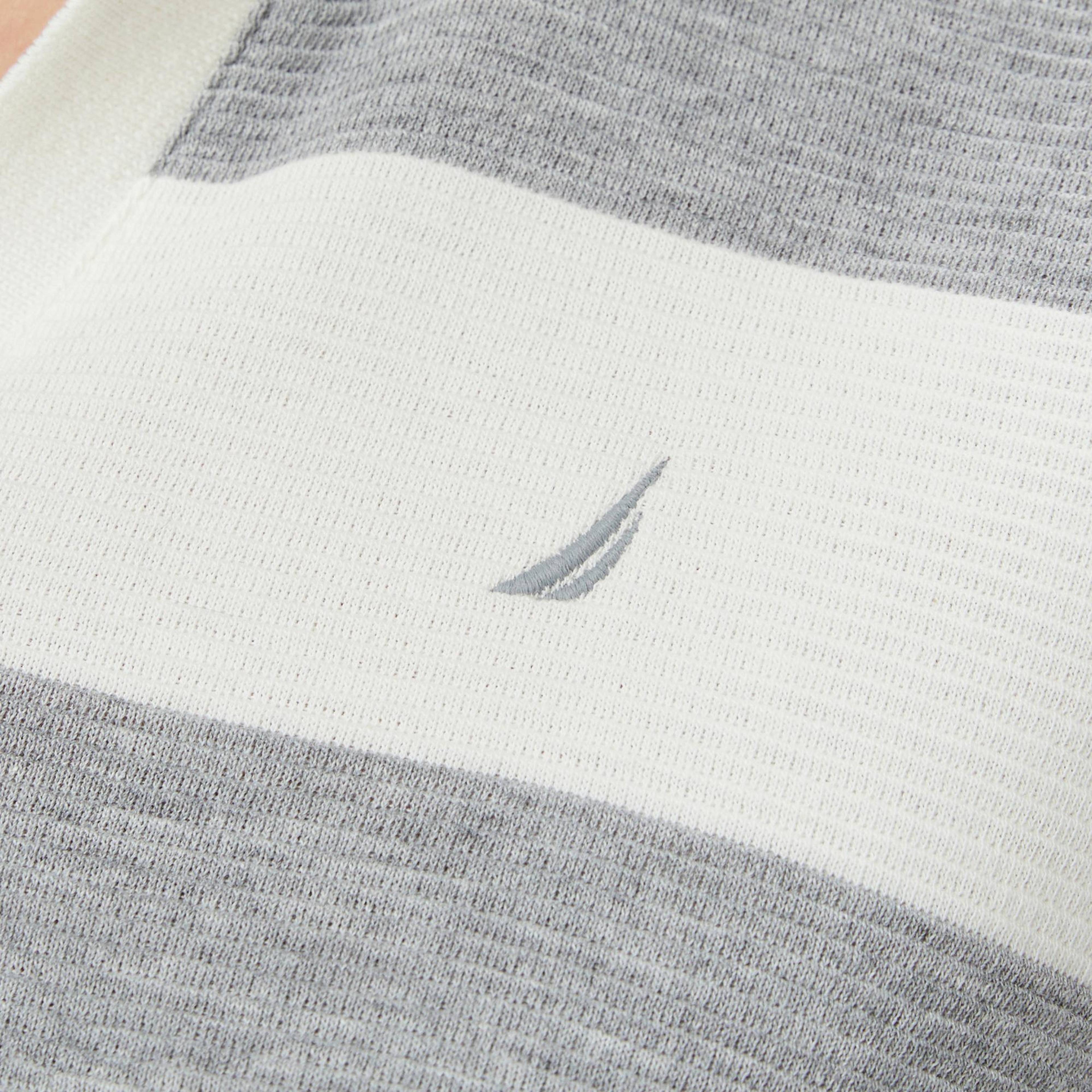 Nautica Kadın Gri Regular Fit Çizgili Polo Yaka T-Shirt