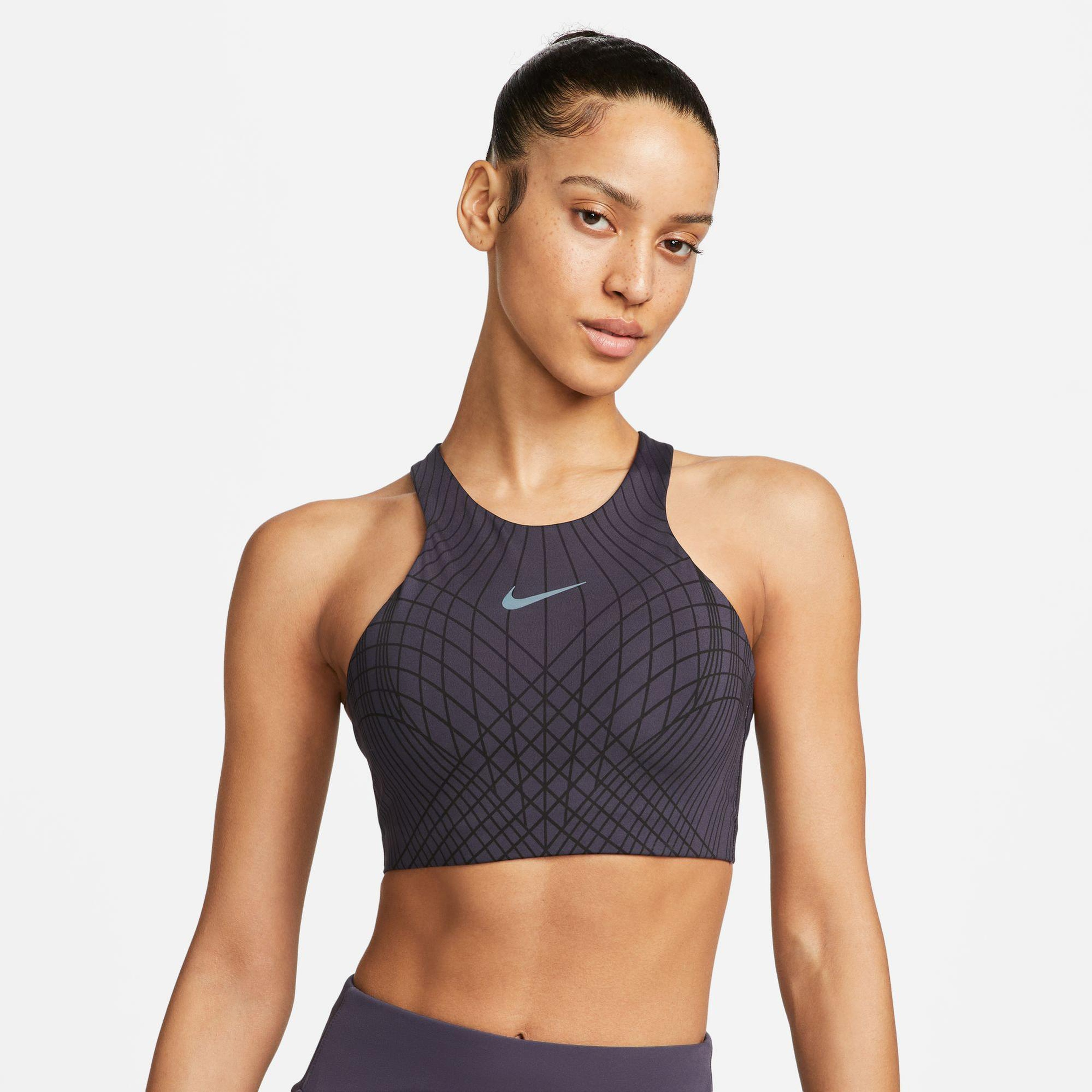 Nike Dri-Fit Swoosh Hn Kadın Gri Bra
