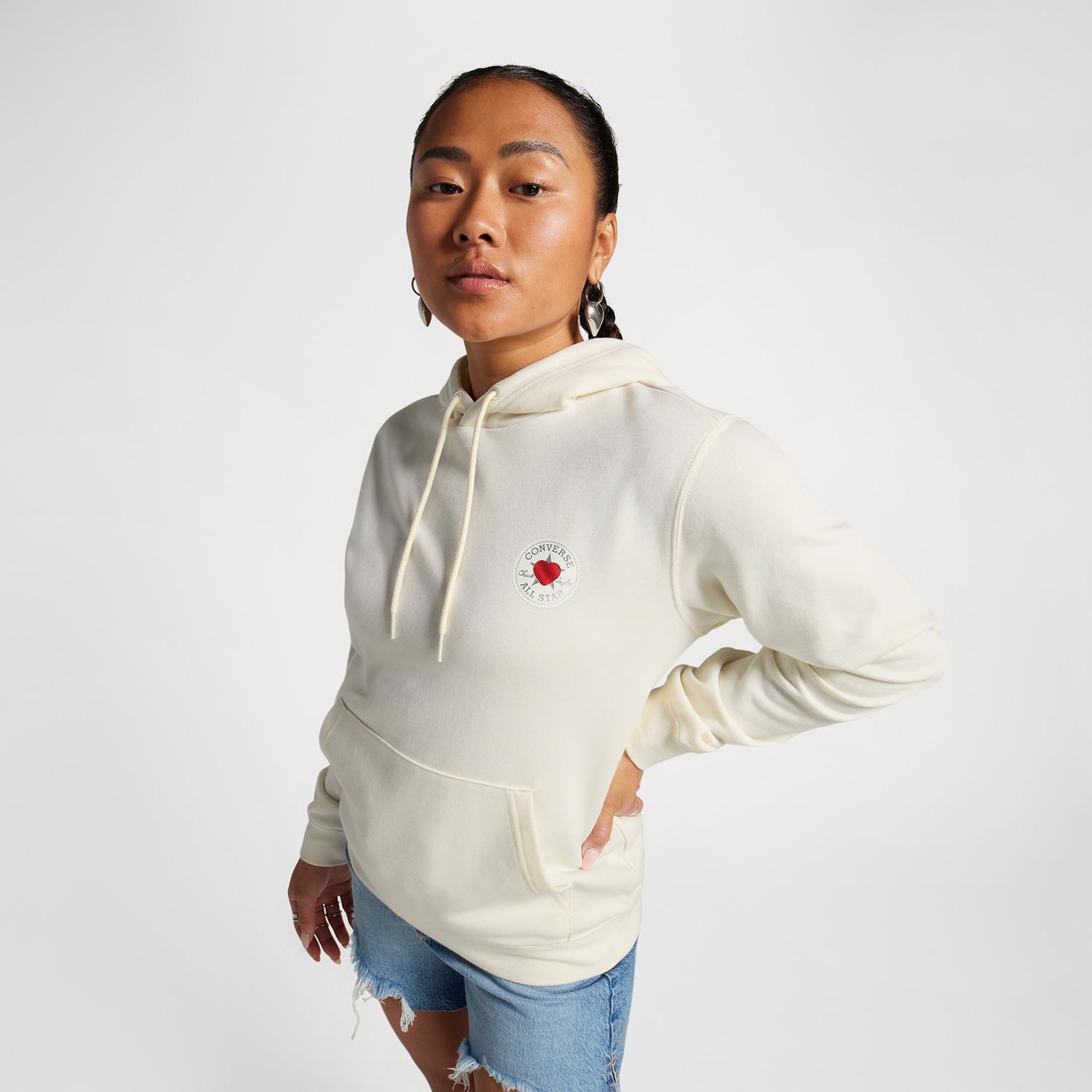 Converse Y2K Heart Pullover Kadın Krem Hoodie