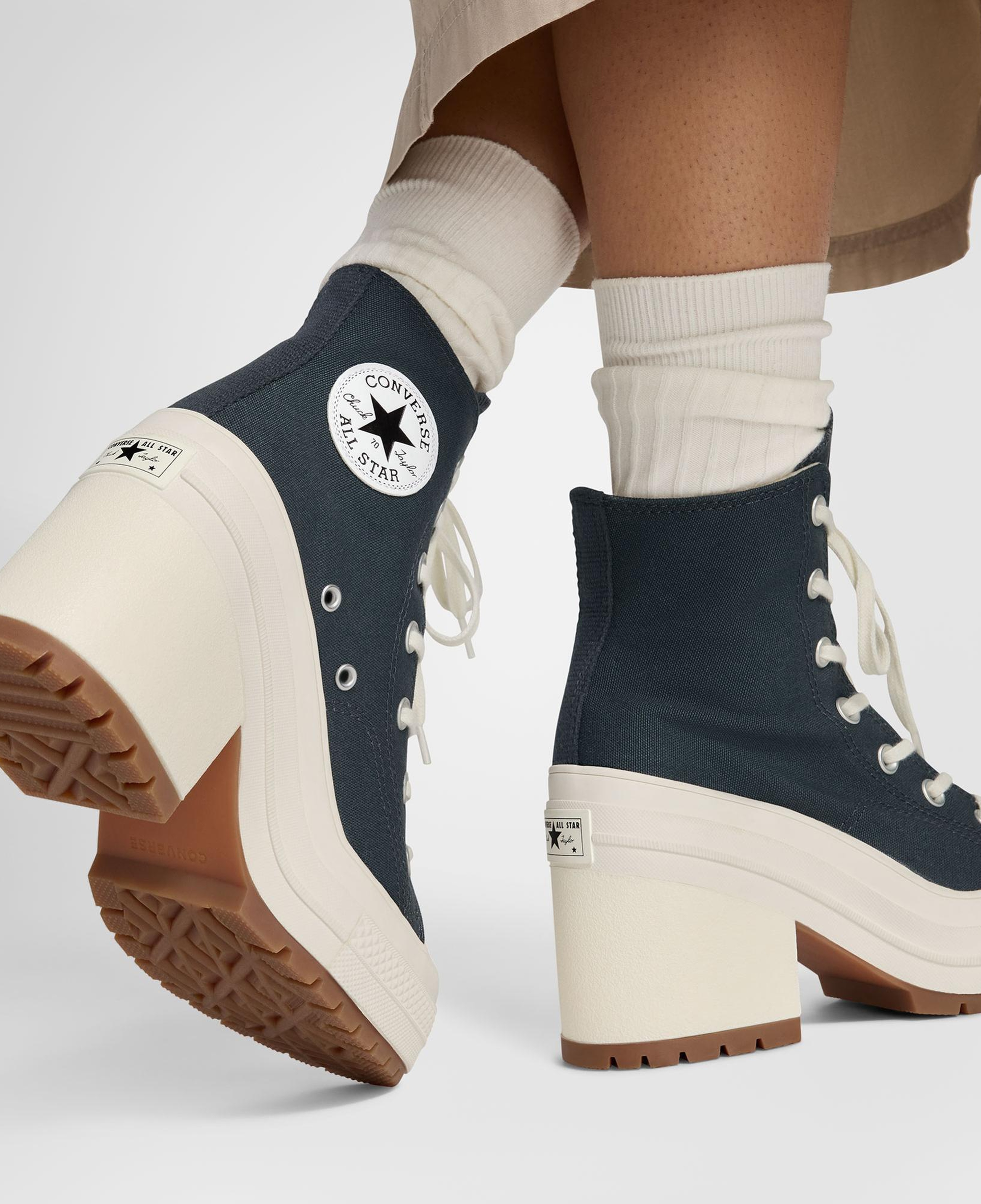 Converse Chuck 70 De Luxe Heel Unisex Lacivert Platform Bot