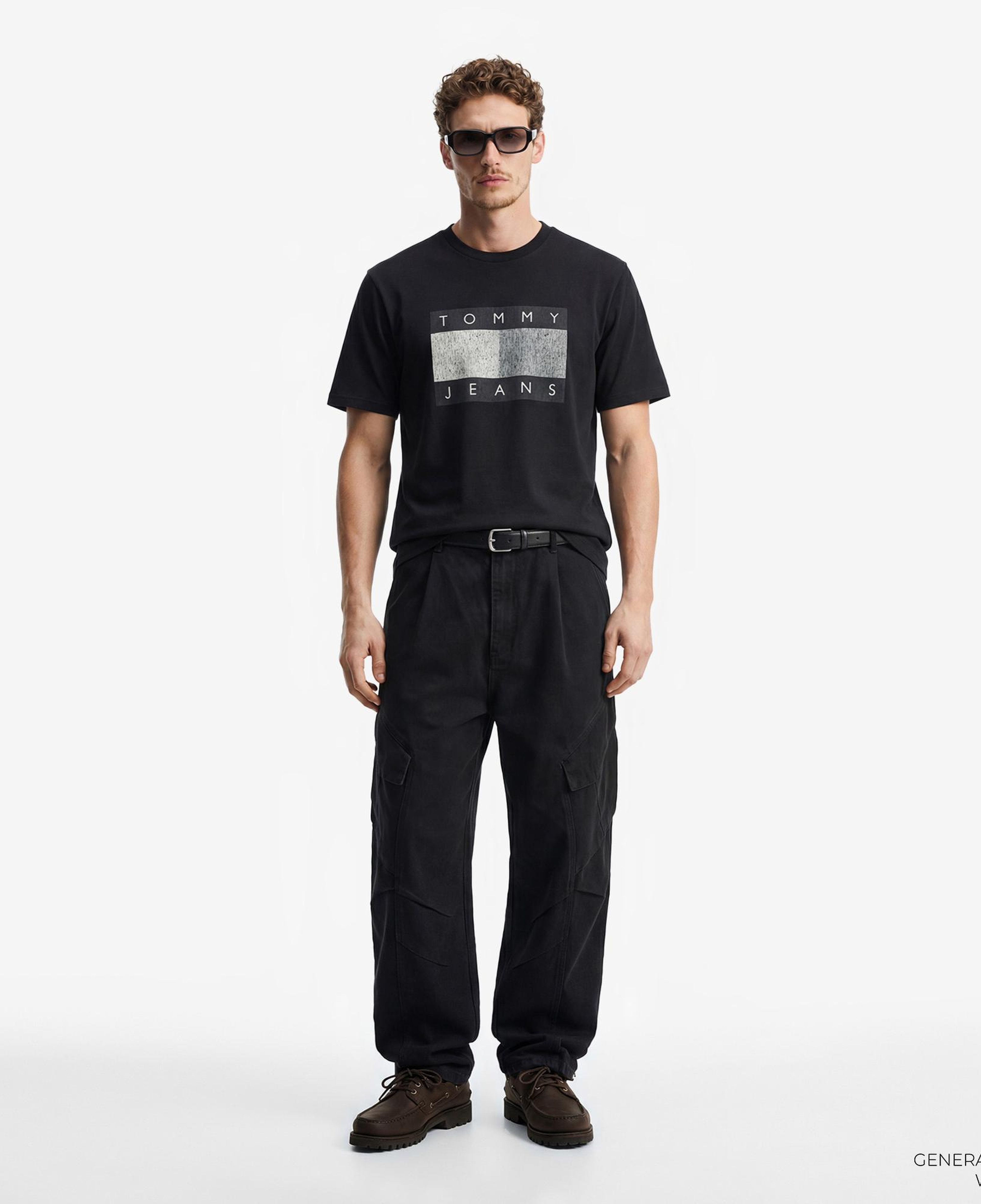 Tommy Hilfiger Flag Bearer Erkek Siyah T-Shirt