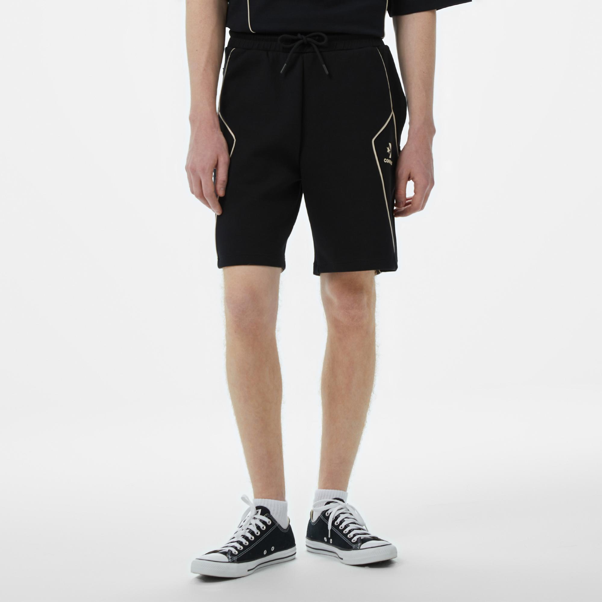 Converse Star Chevron Baskılı Erkek Oversize Fit Siyah Şort