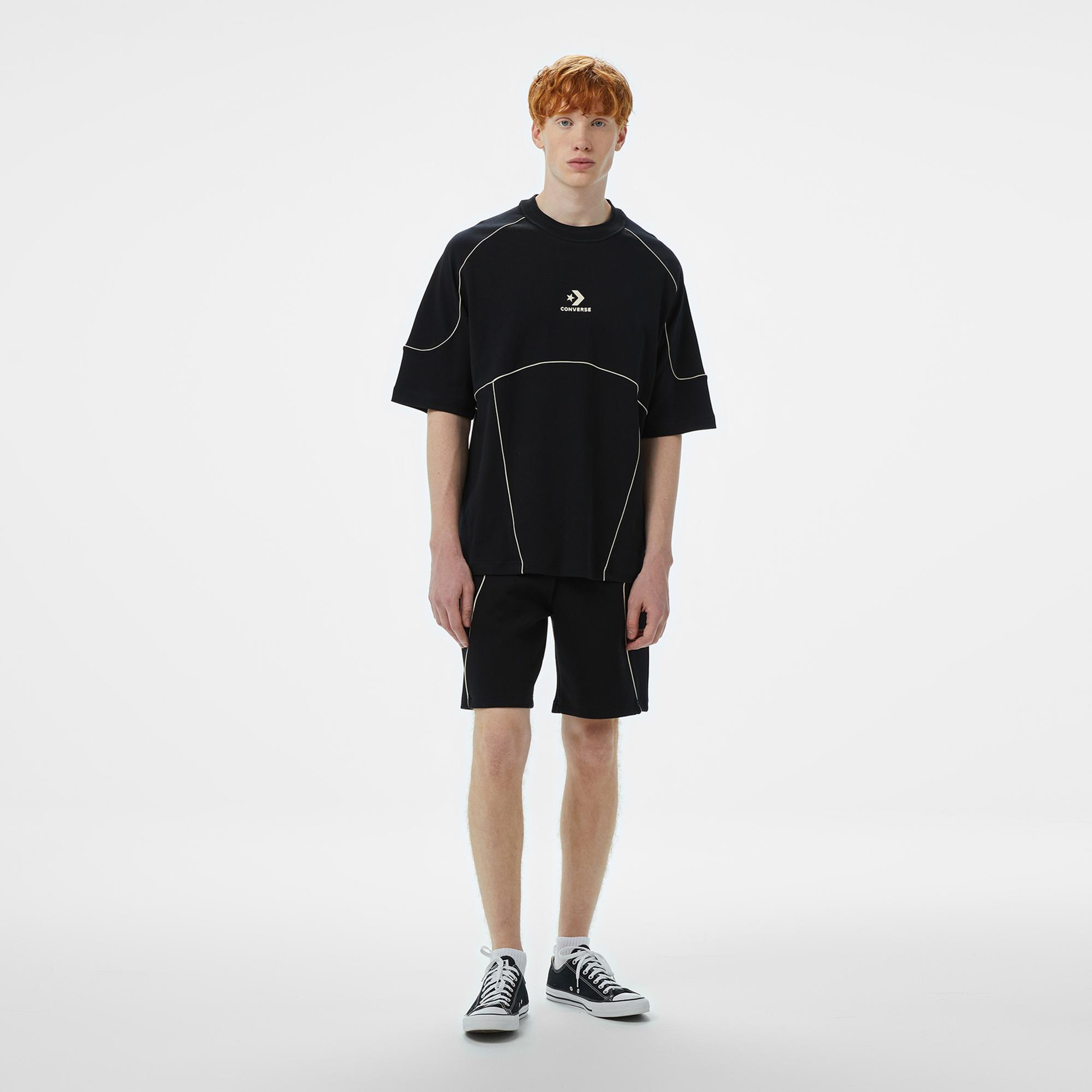 Converse Star Chevron Baskılı Erkek Oversize Fit Siyah Şort