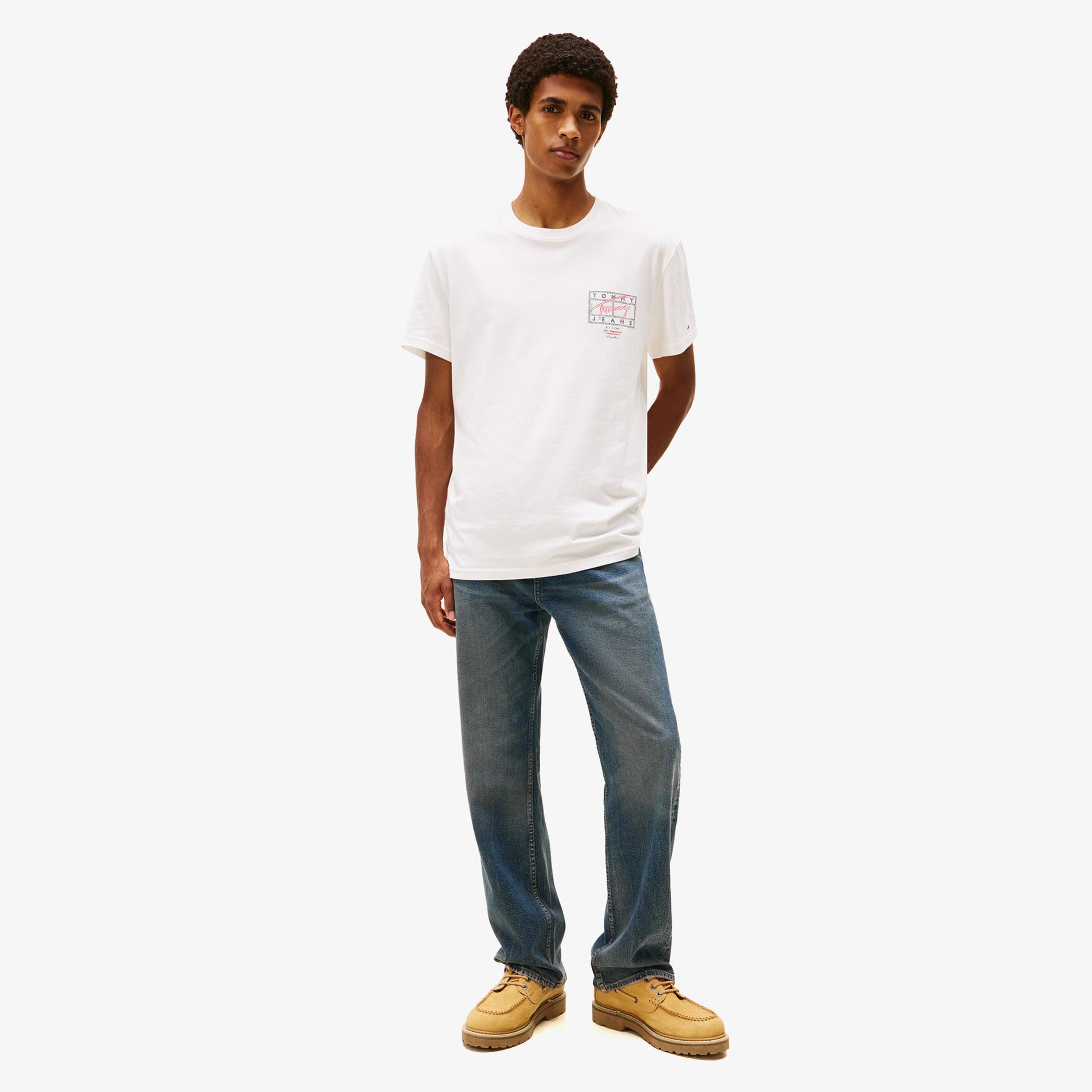 Tommy Hilfiger Signature Erkek Beyaz T-Shirt