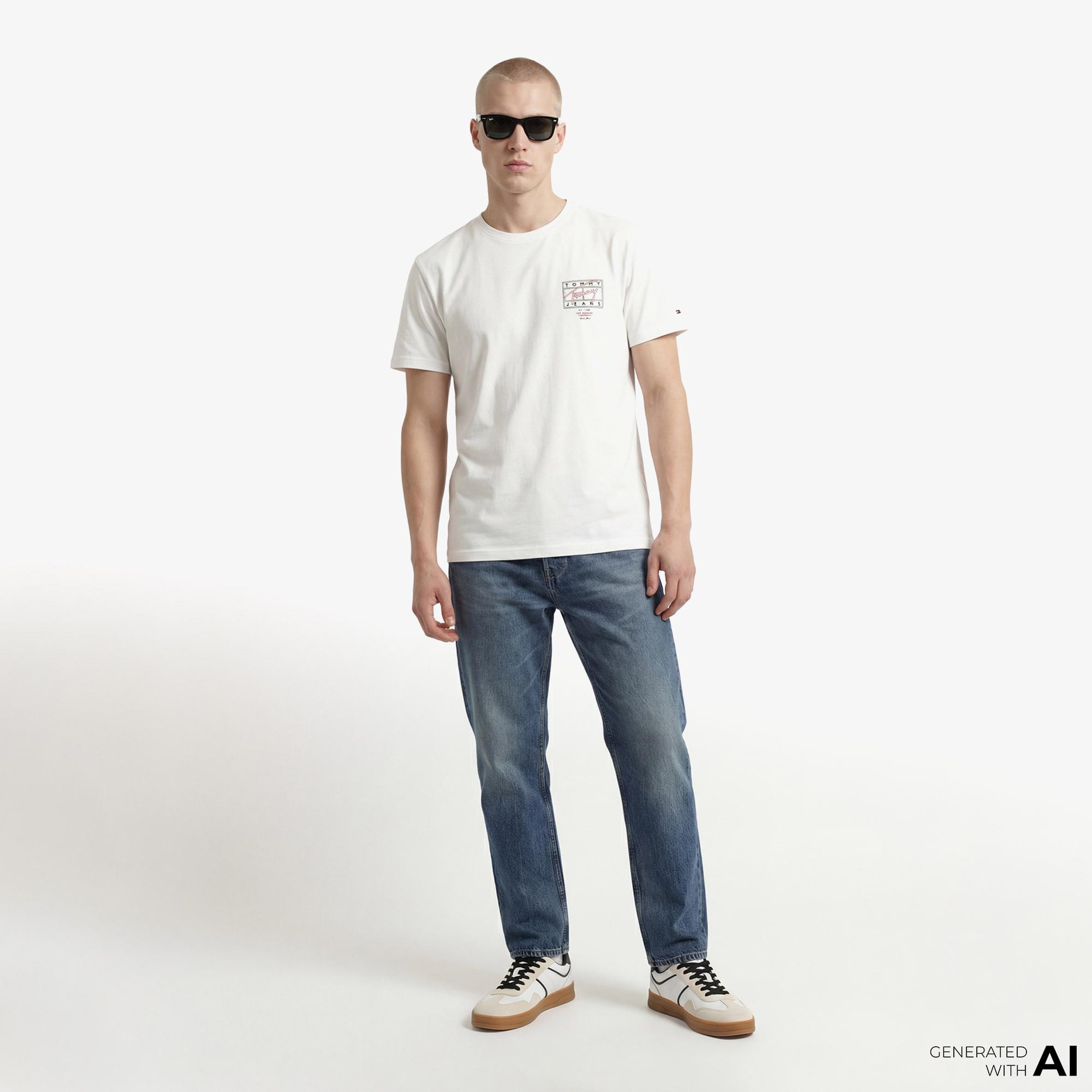 Tommy Hilfiger Signature Erkek Beyaz T-Shirt