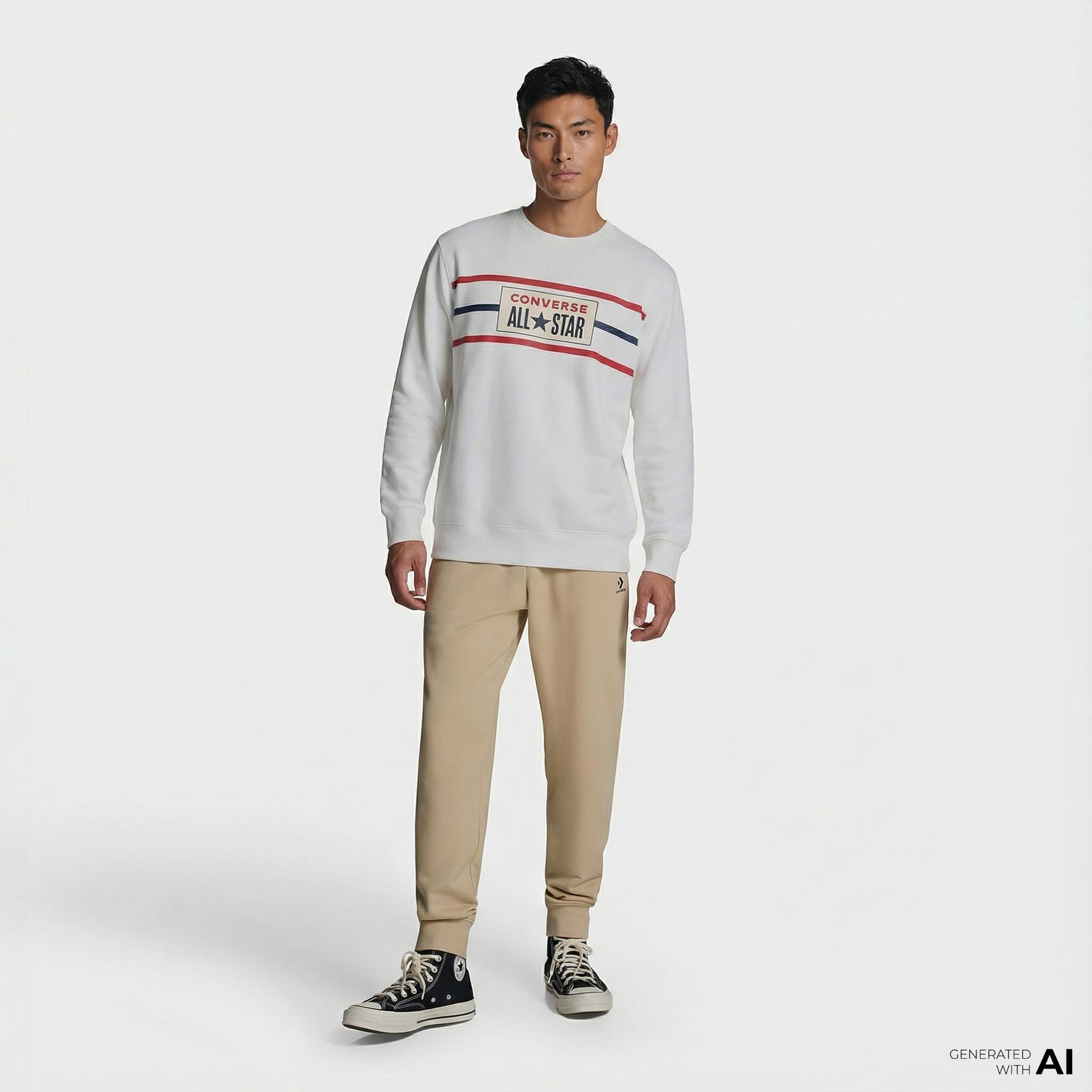 Converse Erkek Beyaz Sweatshirt