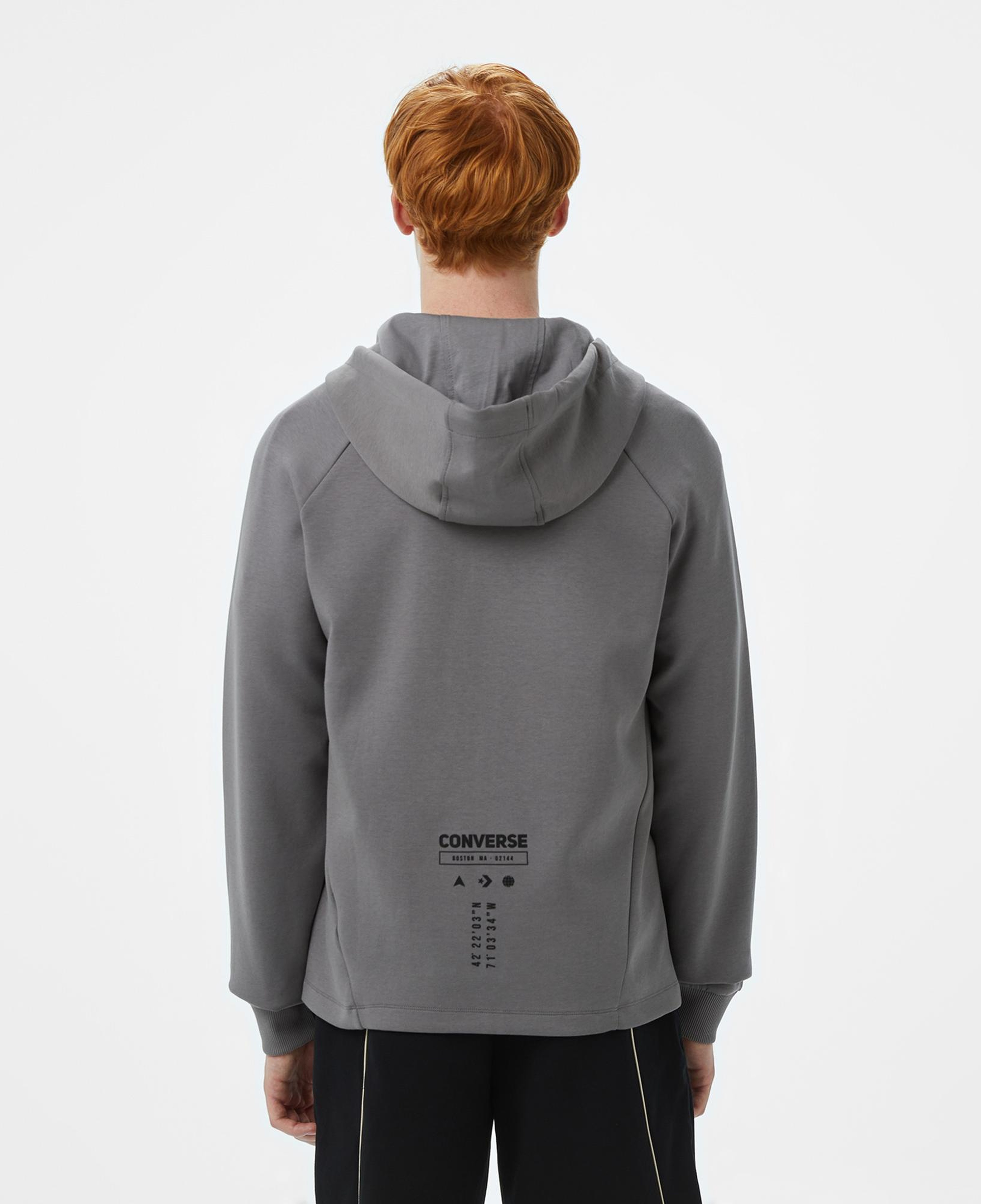 Converse Star Chevron Baskılı Regular Fit Erkek Gri Hoodie