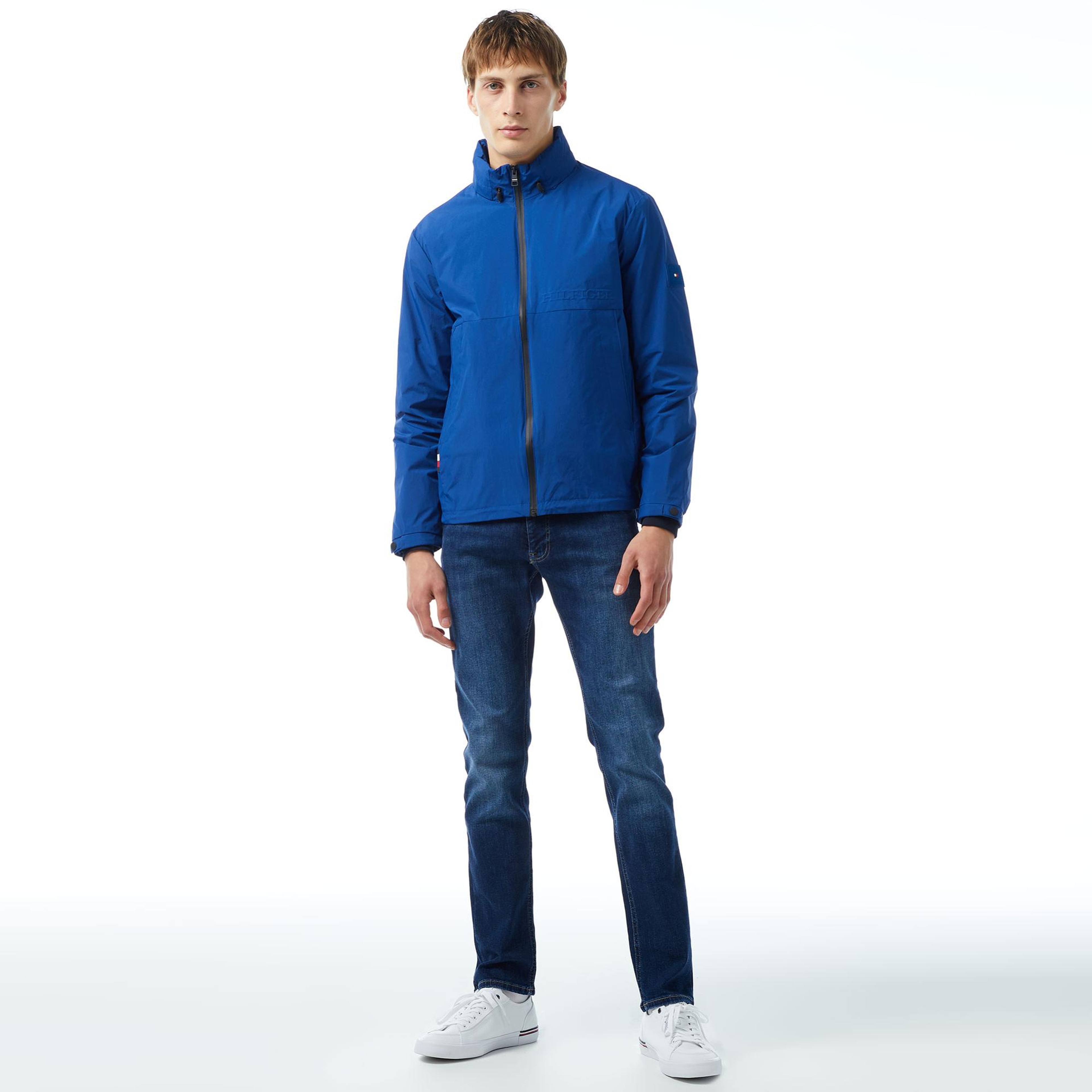 Tommy Hilfiger Portland Stand Collar Erkek Mavi Ceket