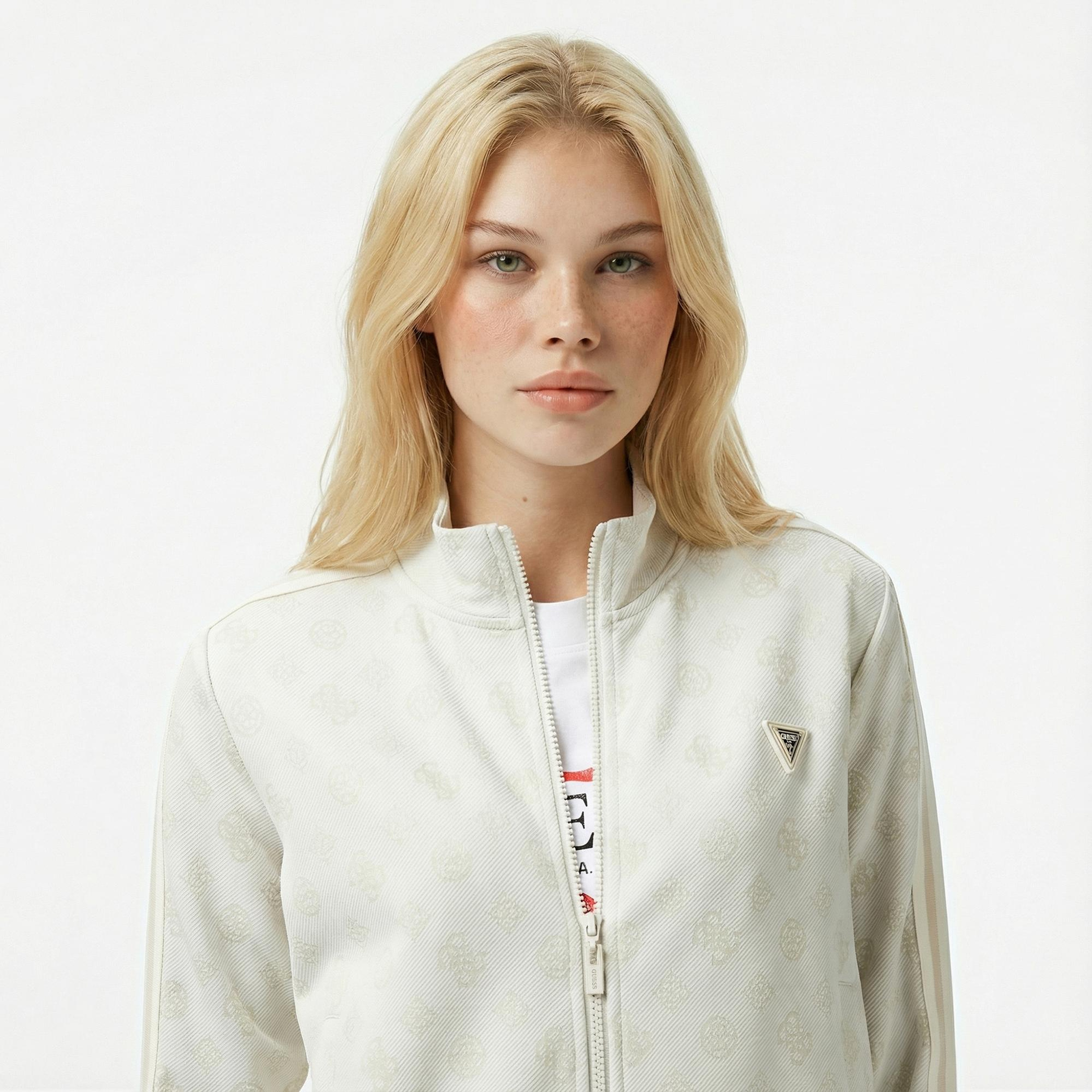Guess Peony Kadın Beyaz Sweatshirt