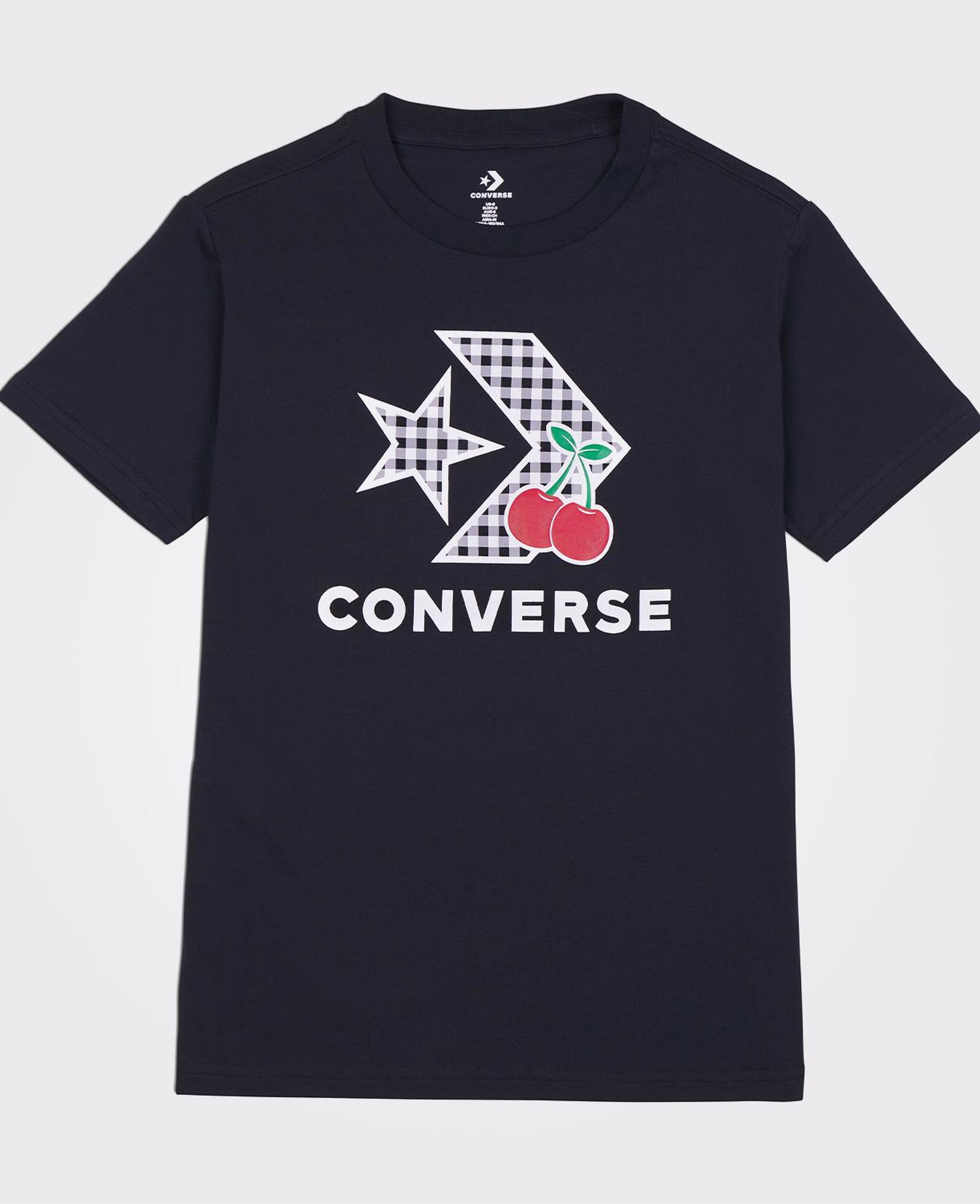 Converse Cherry Star Chevron Kadın Siyah T-Shirt