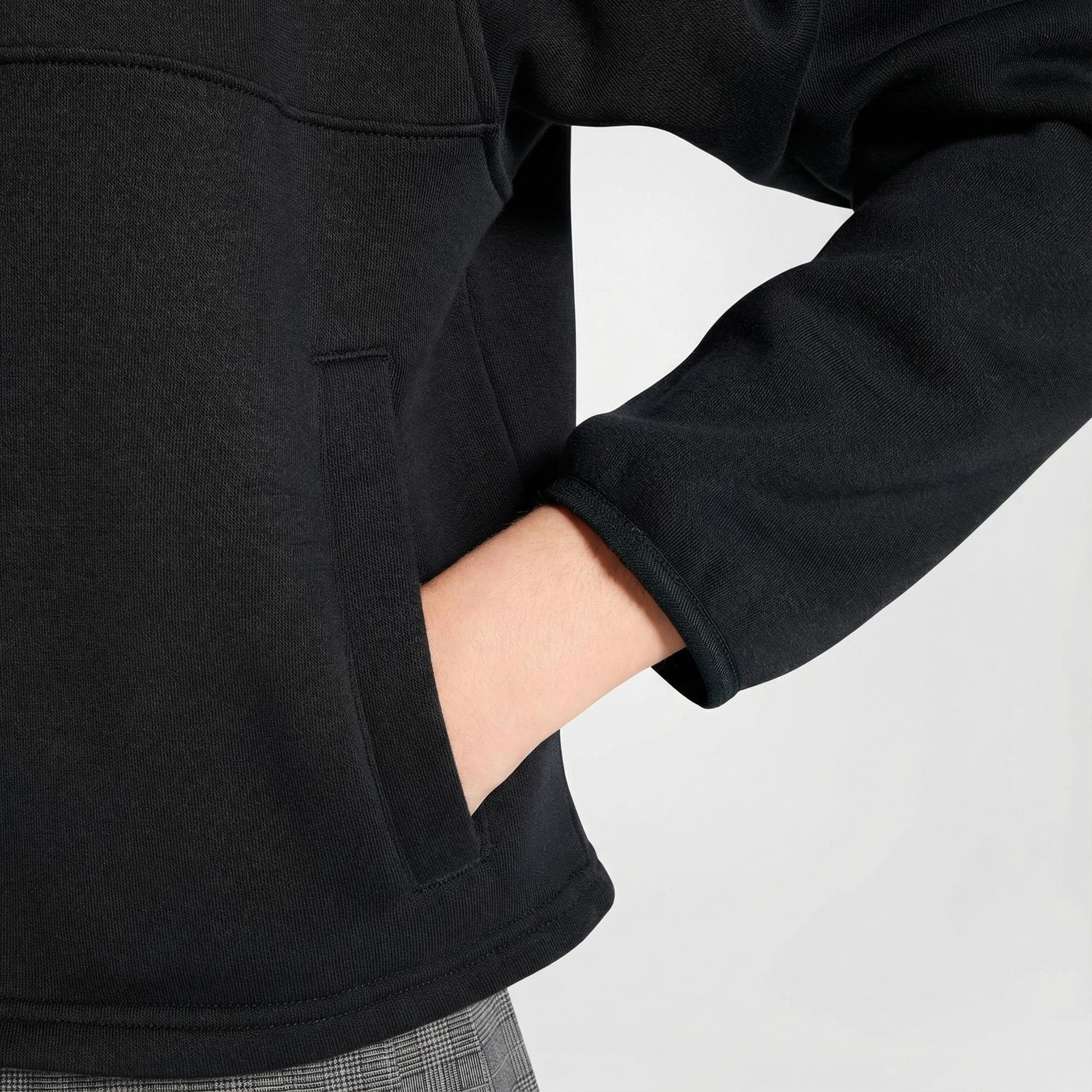 Converse Kadın Yarım Fermuarlı Siyah Sweatshirt