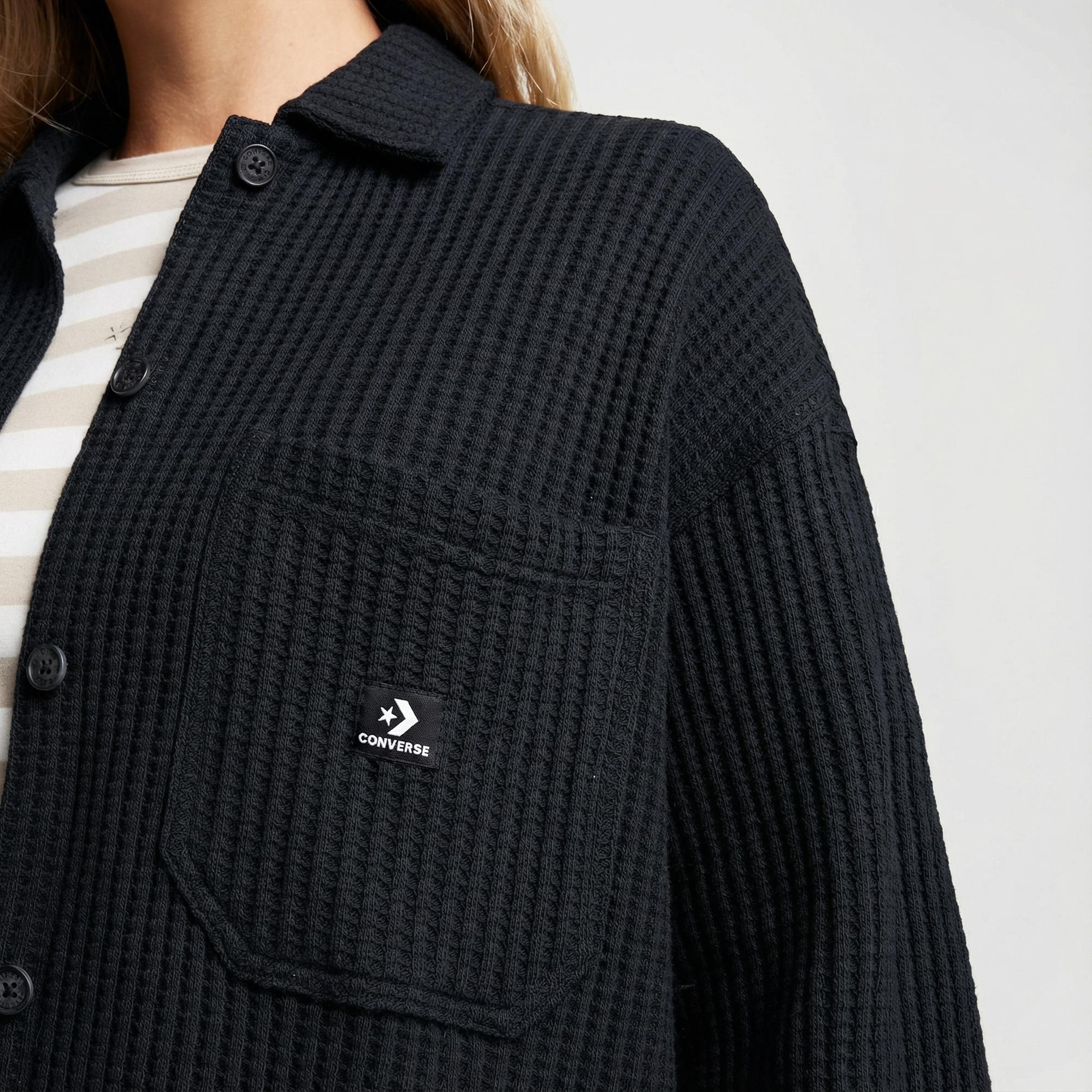 Converse Kadın Oversize Fit Siyah Gömlek