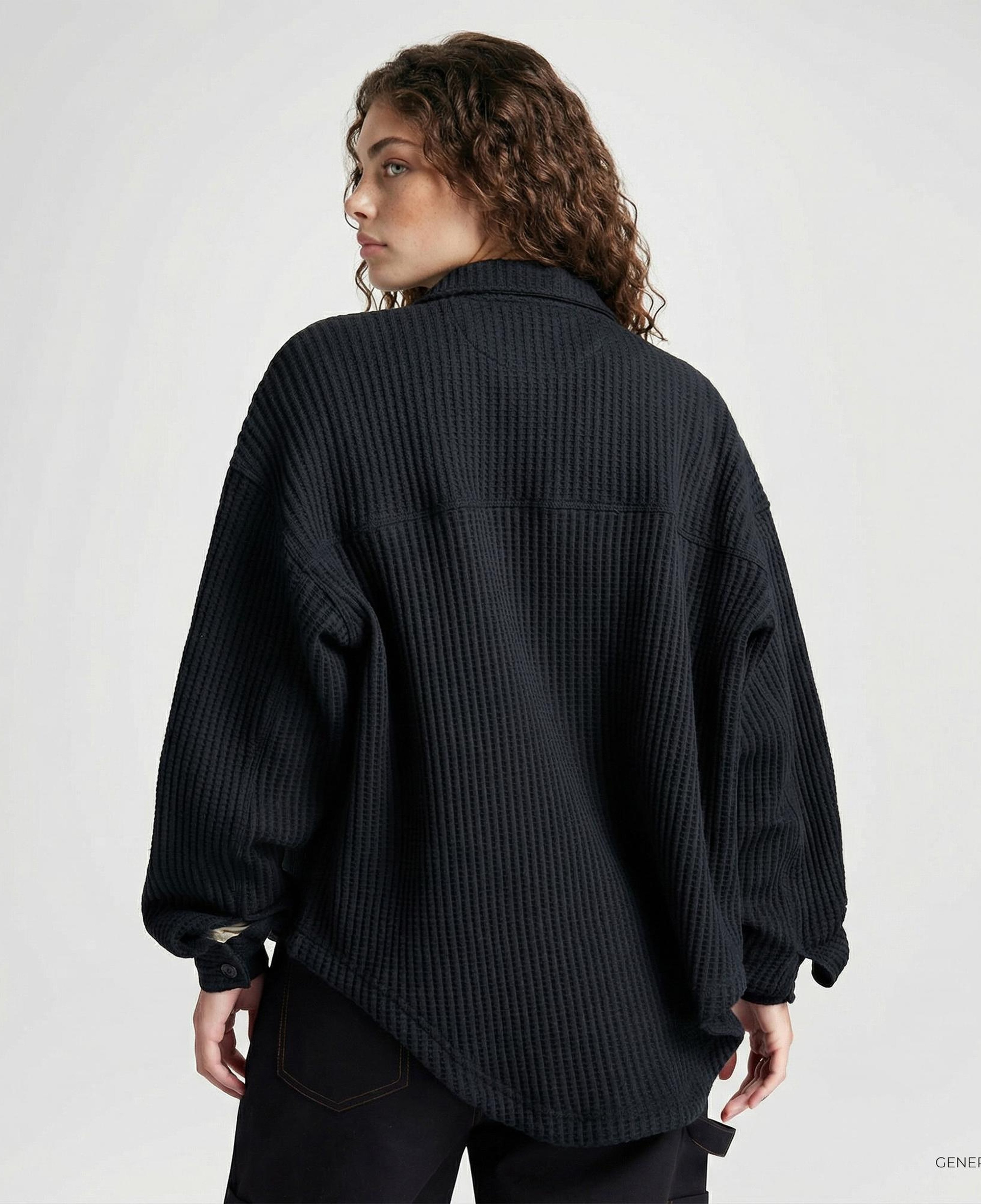 Converse Kadın Oversize Fit Siyah Gömlek