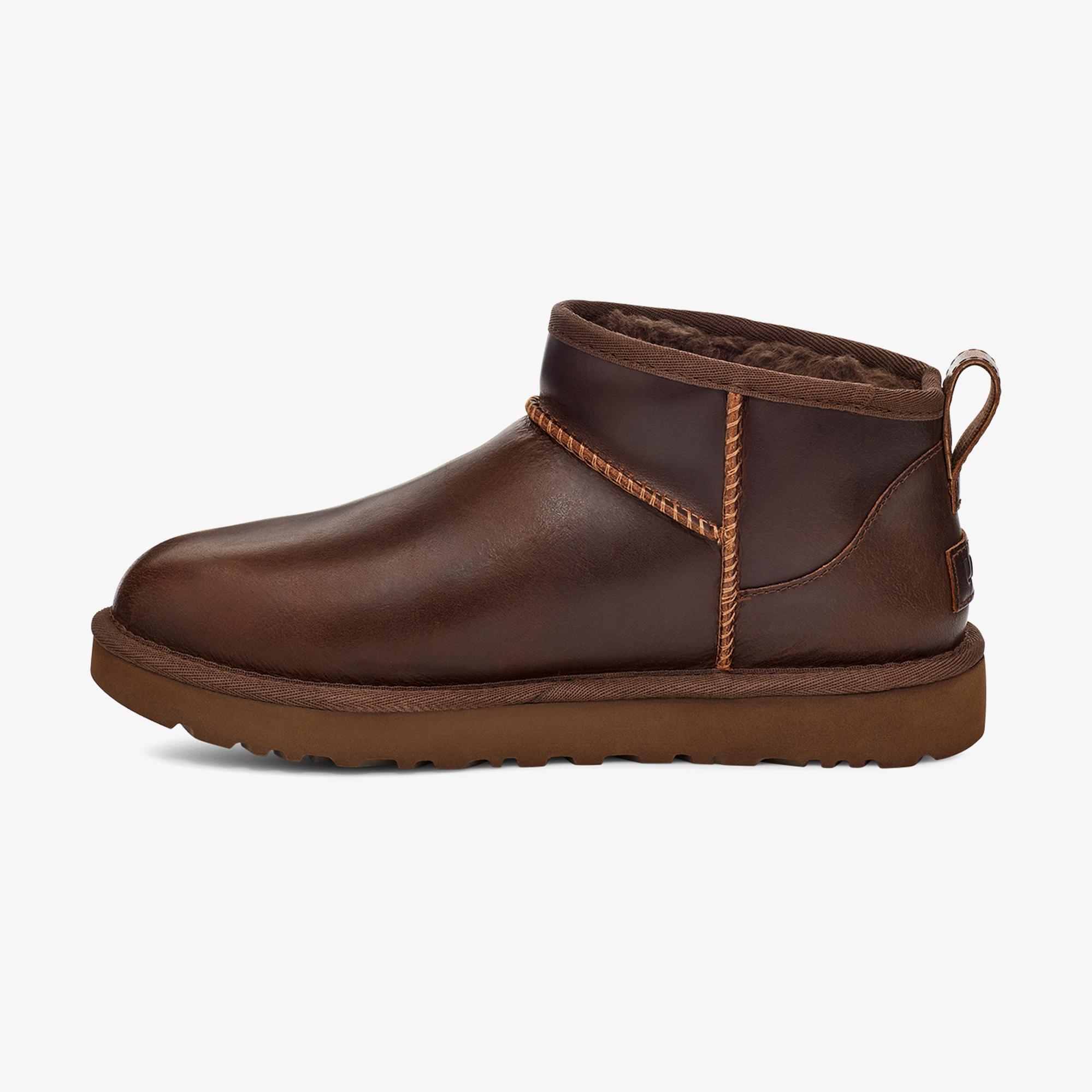 Ugg Kahverengi Ugg Classic Ultra Mini Regen Kadın Bot