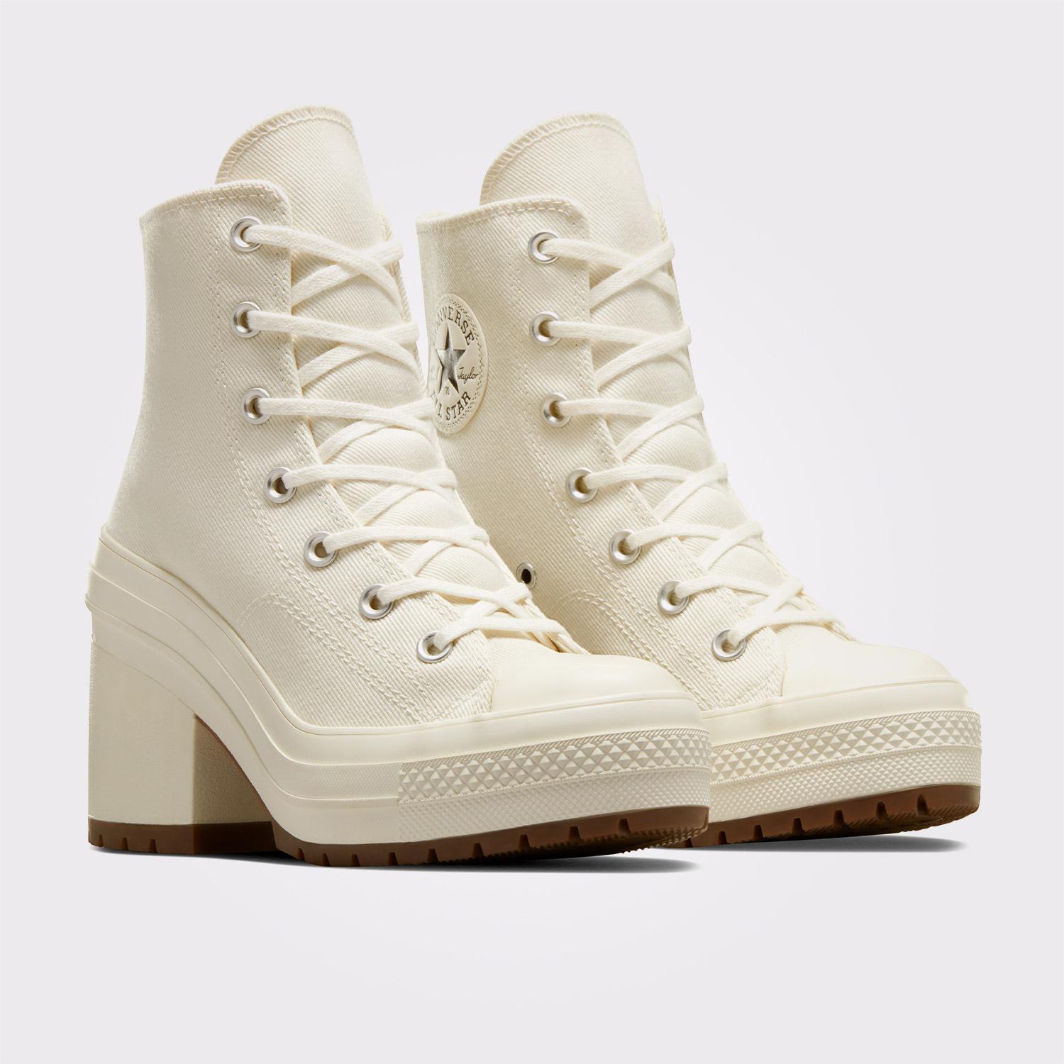 Converse Chuck 70 De Luxe Heel Unisex Krem Platform Sneaker