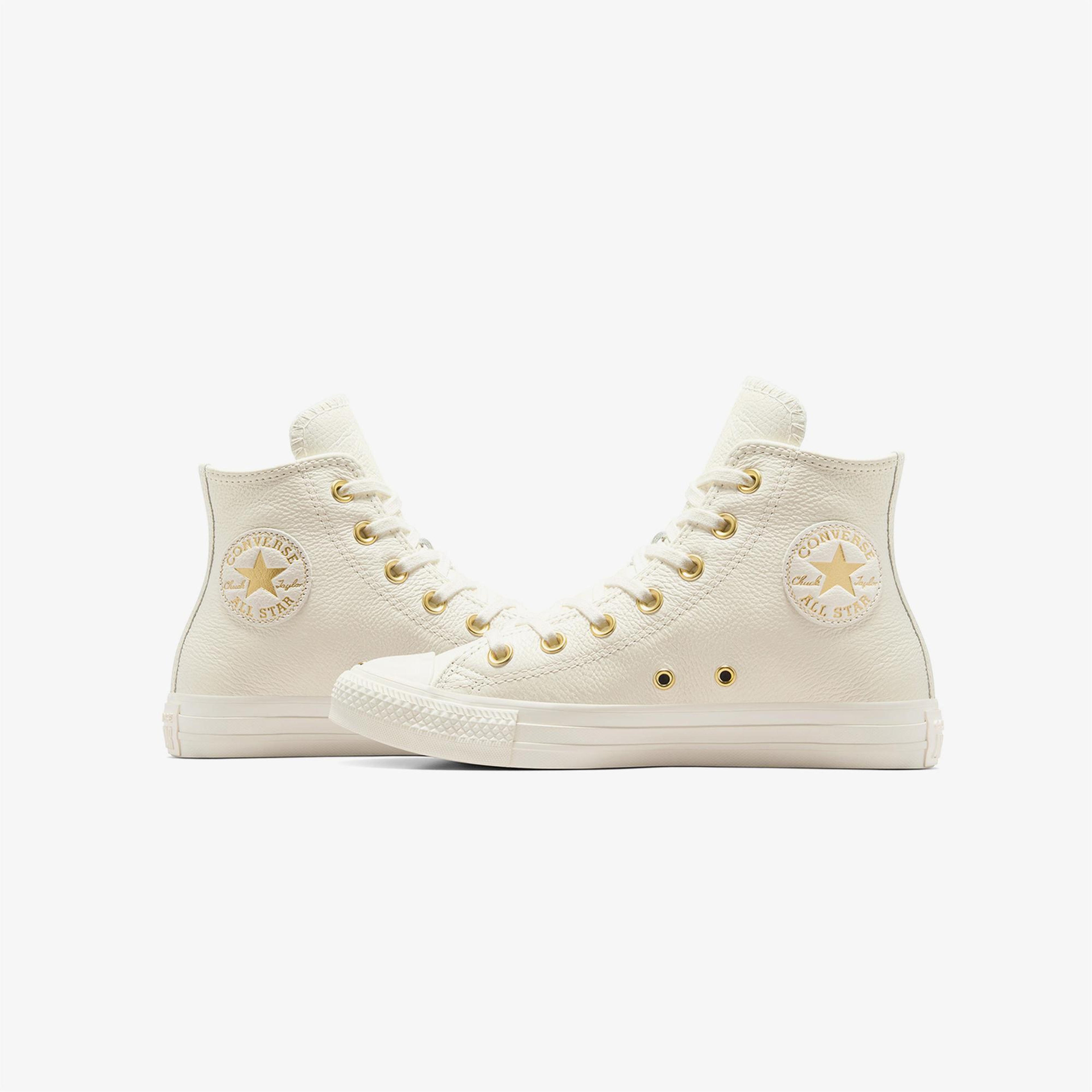 Converse Chuck Taylor All Star Kadın Krem Deri Sneaker