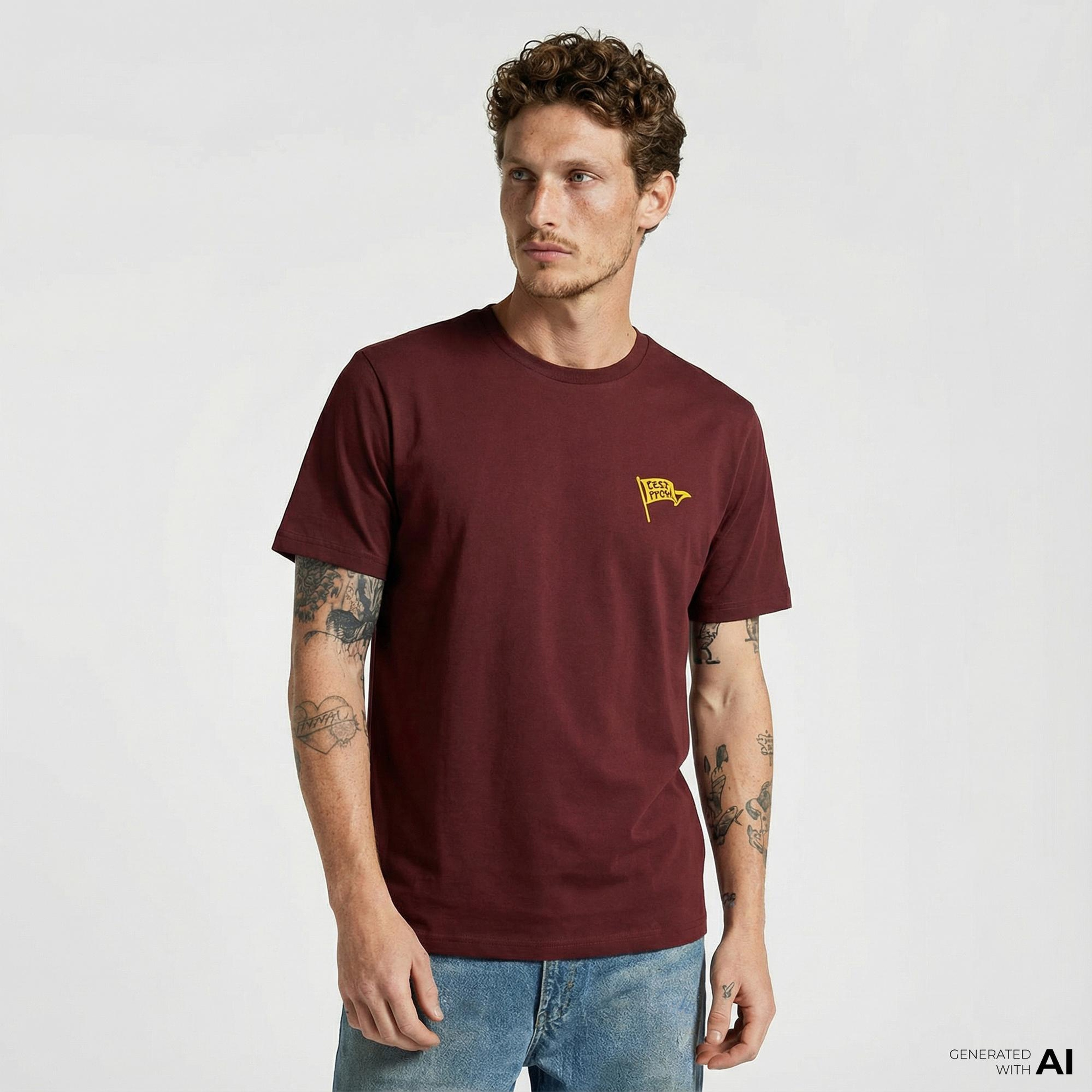 Converse Retro Flag Erkek Bordo T-Shirt