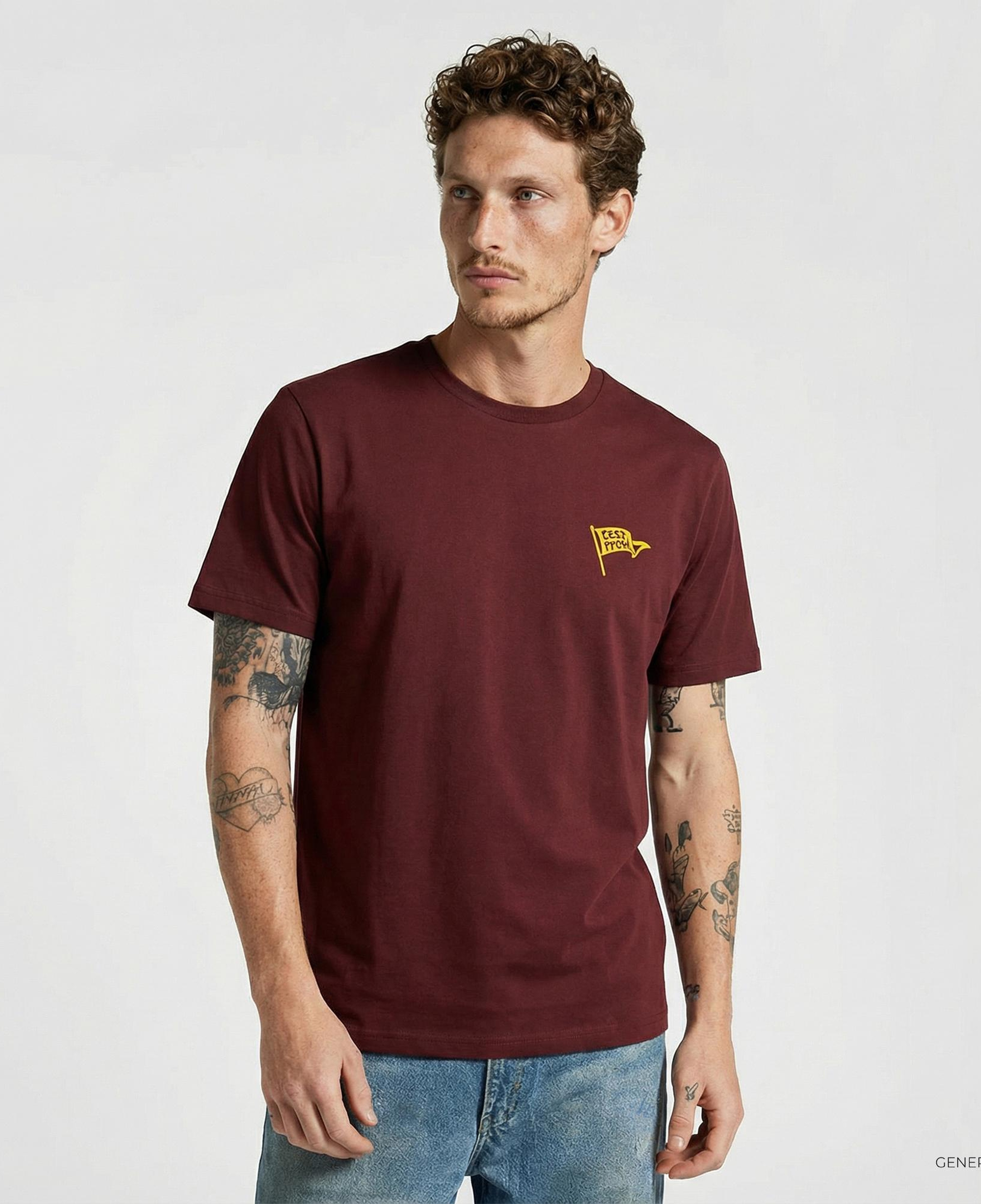 Converse Retro Flag Erkek Bordo T-Shirt