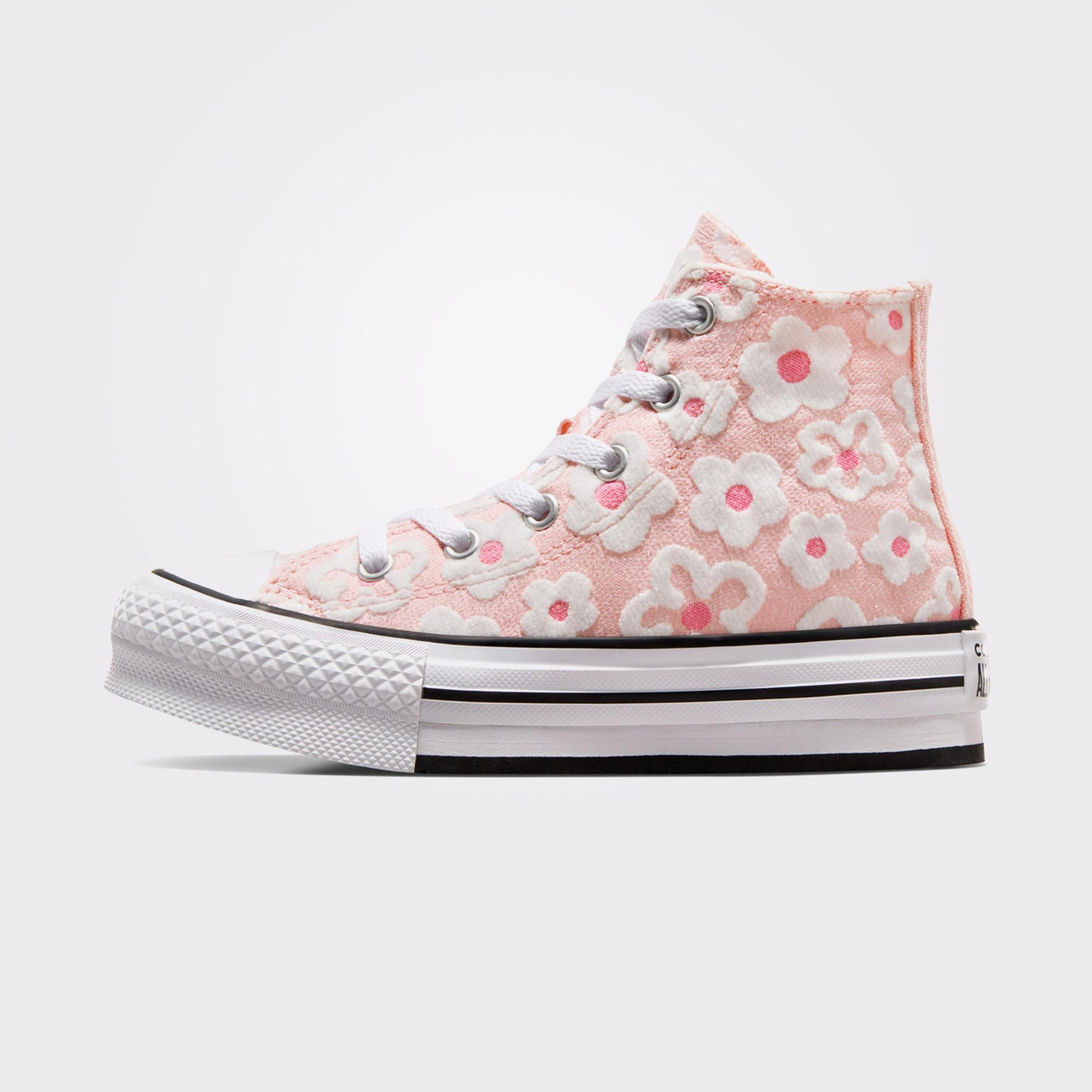 Converse Chuck Taylor All Star Lift Floral Embroidery Çocuk Pembe Platform Sneaker