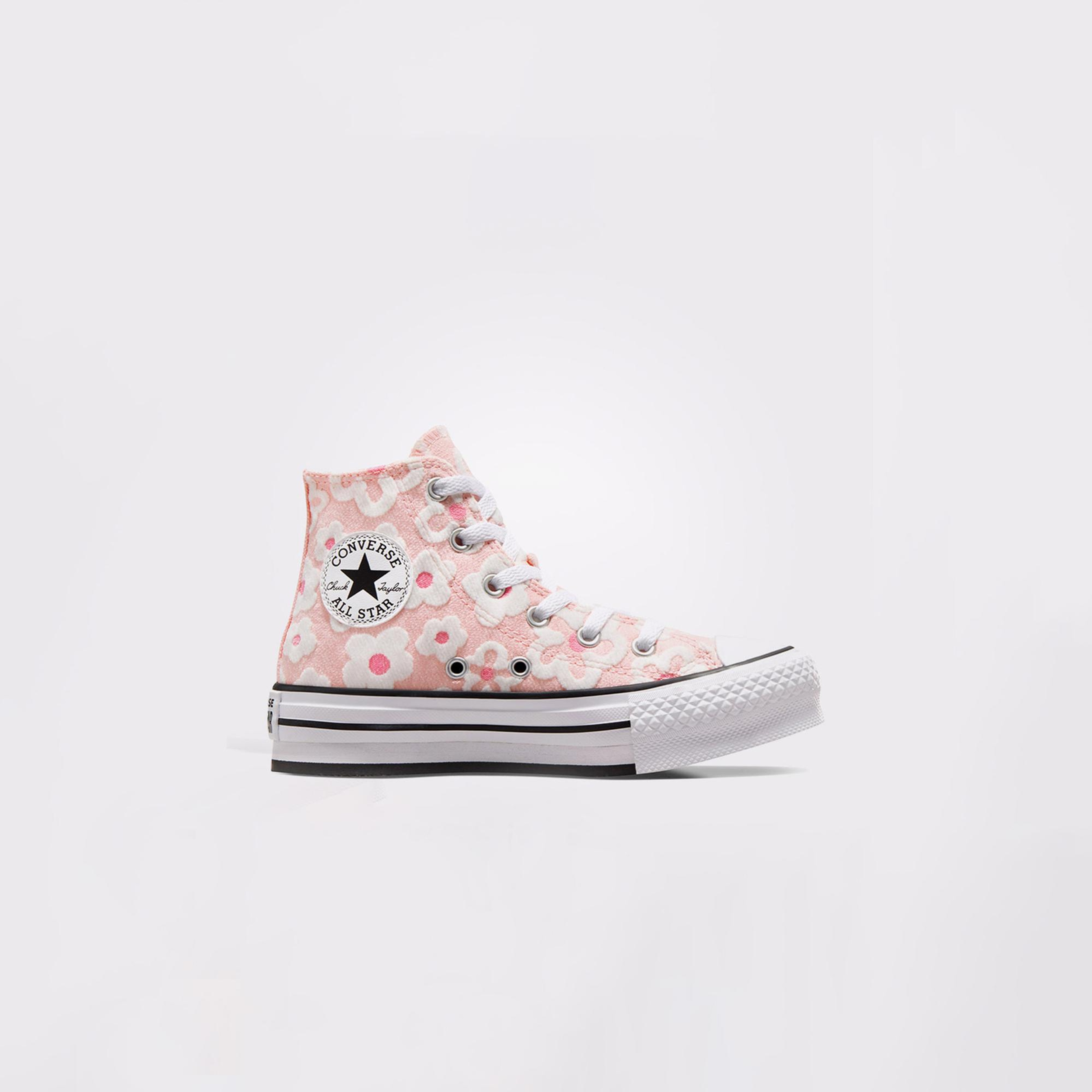 Converse Chuck Taylor All Star Lift Floral Embroidery Çocuk Pembe Platform Sneaker