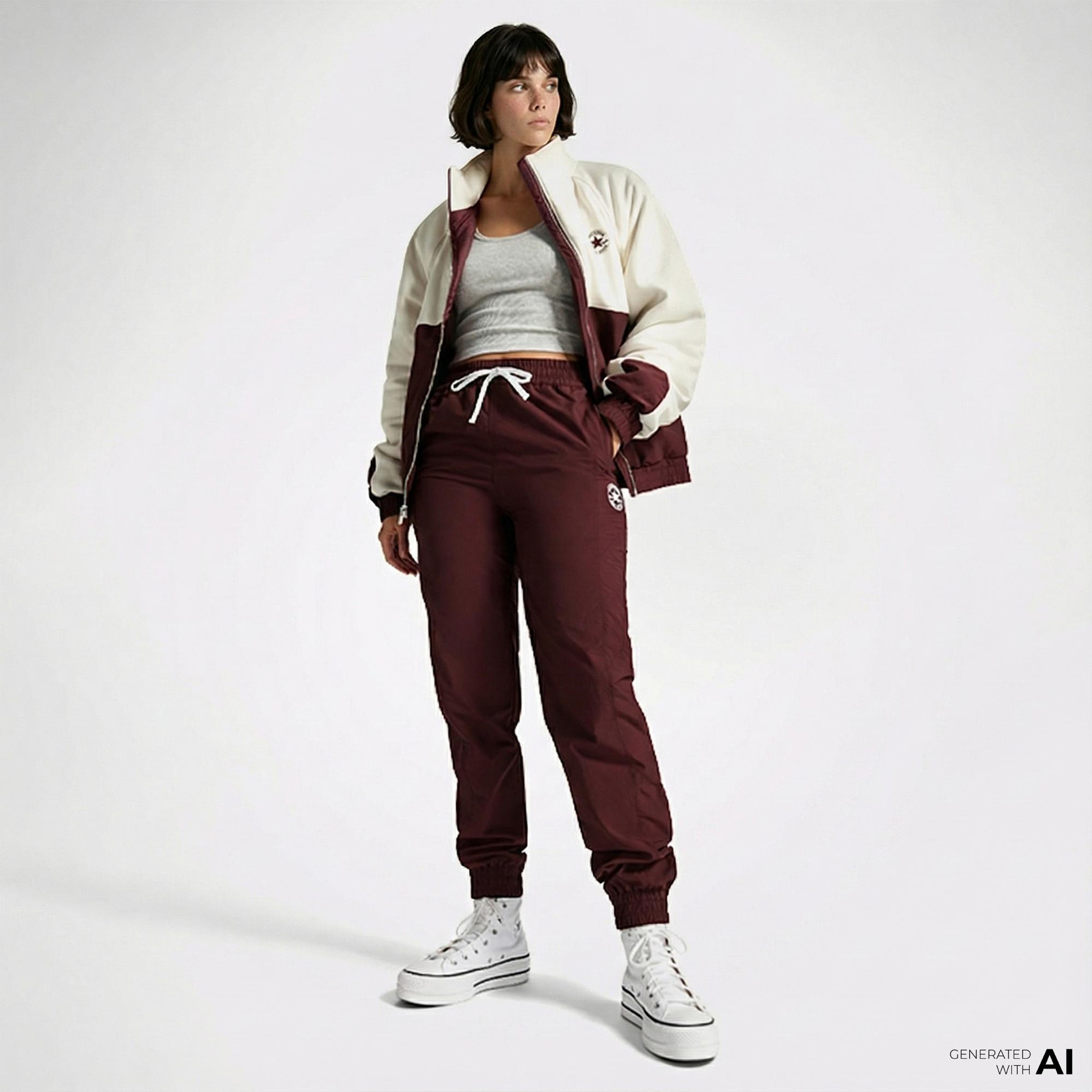 Converse Star Sprinter Kadın Renk Bloklu Beyaz Ceket