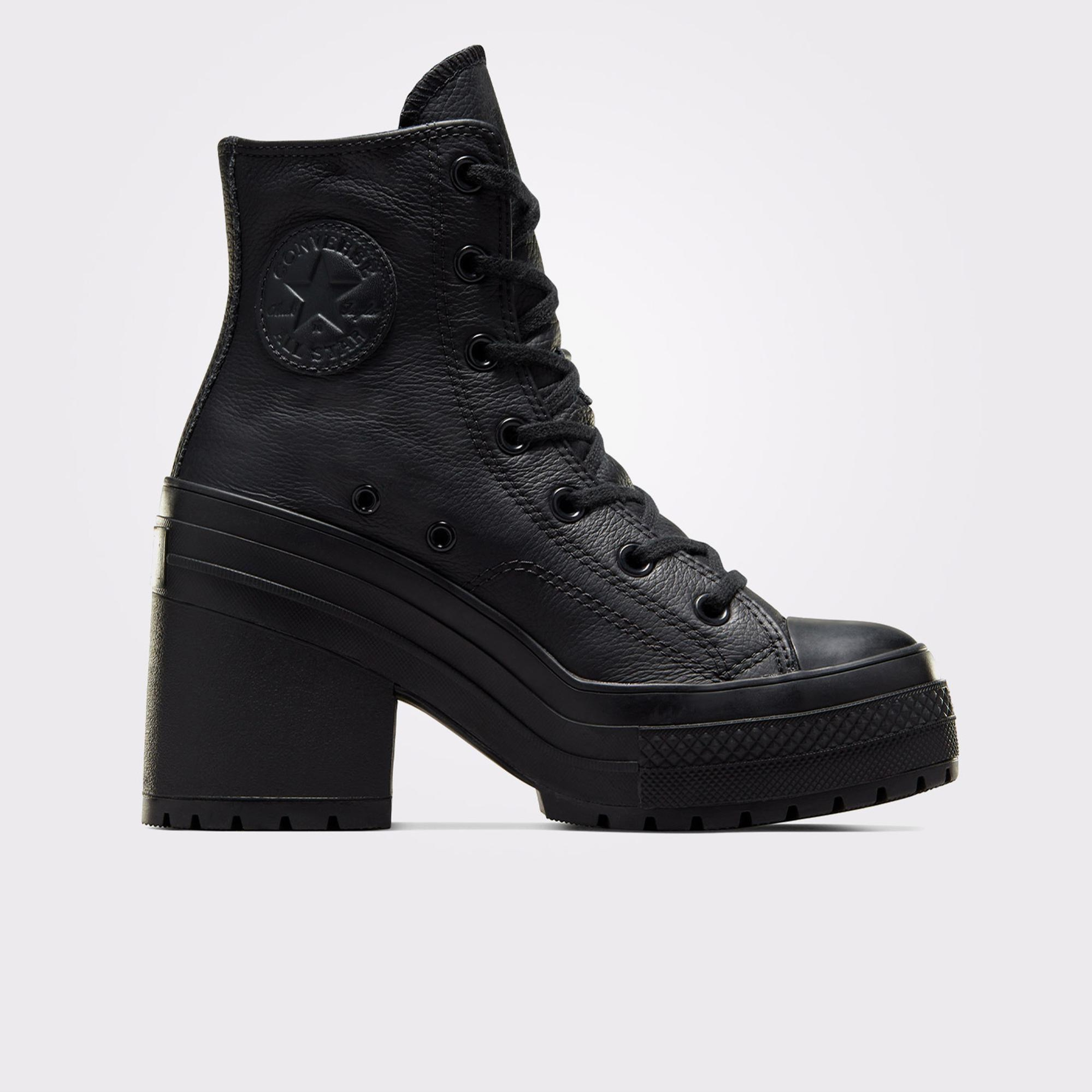 Converse Chuck 70 De Luxe Unisex Siyah Deri Platform Sneaker