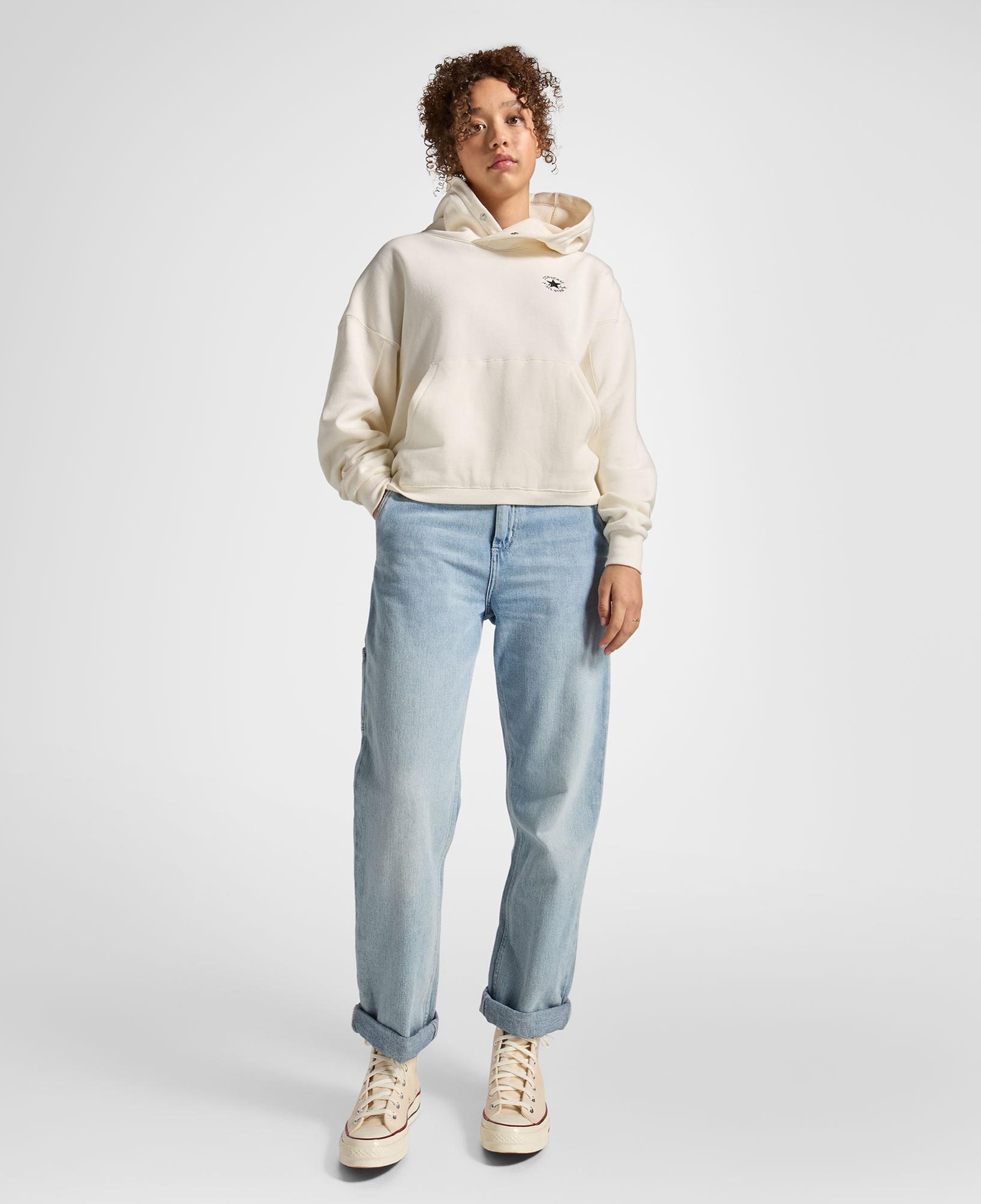 Converse Kadın Oversize Fit Krem Hoodie