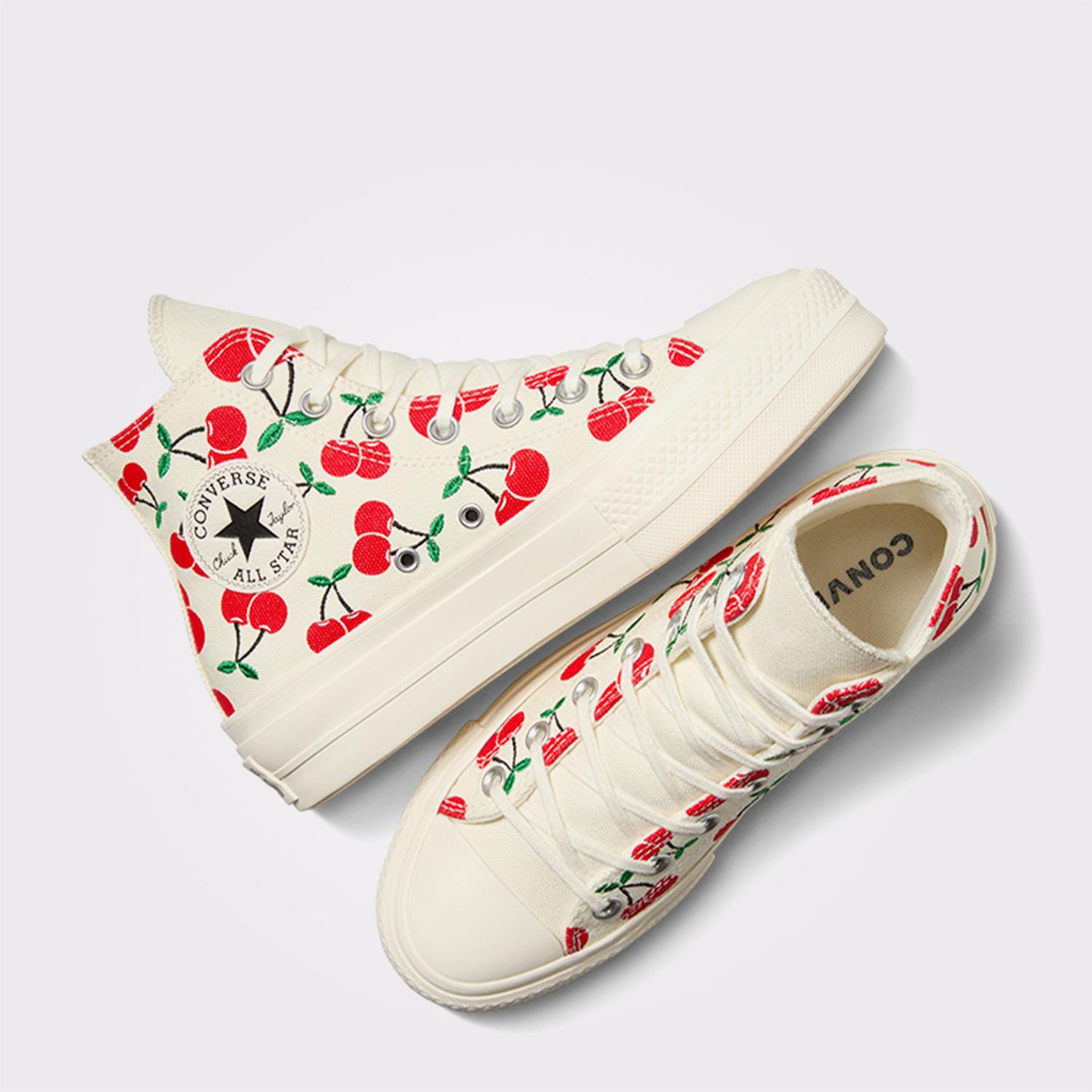 Converse Chuck Taylor All Star Lift Cherry Unisex Krem Platform Sneaker