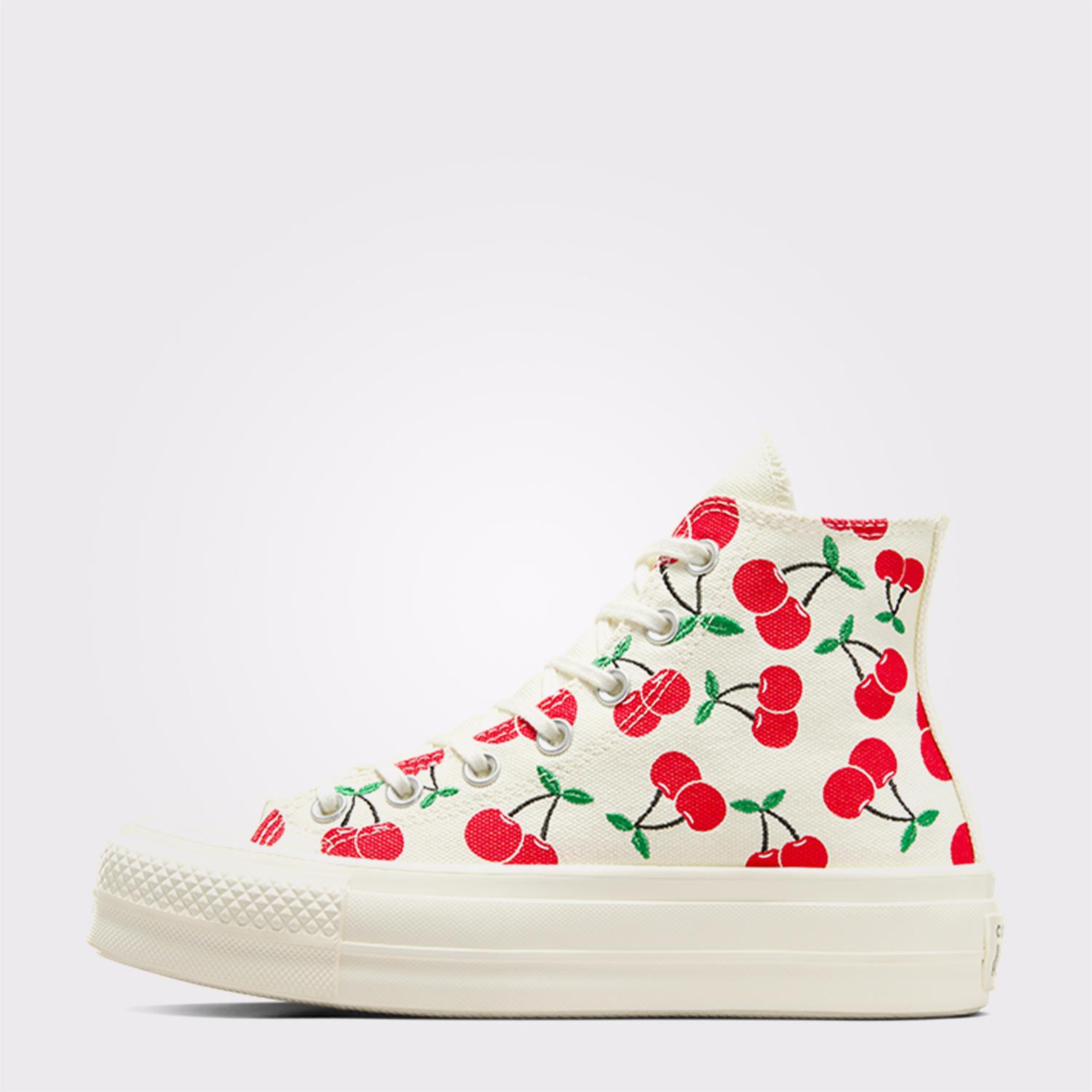 Converse Chuck Taylor All Star Lift Cherry Unisex Krem Platform Sneaker