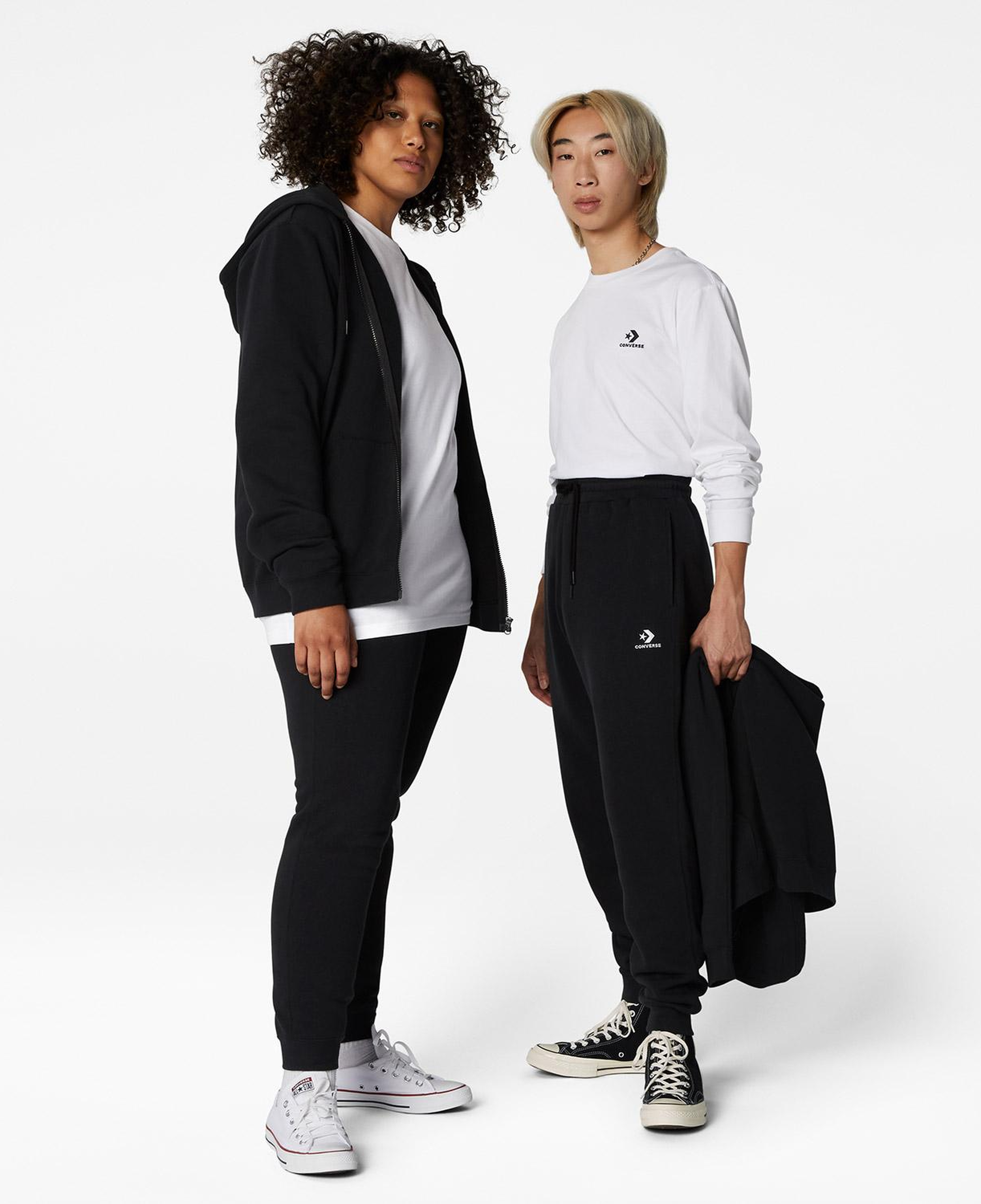 Converse Go-To Embroidered Star Chevron Brushed Unisex Siyah Eşofman Altı