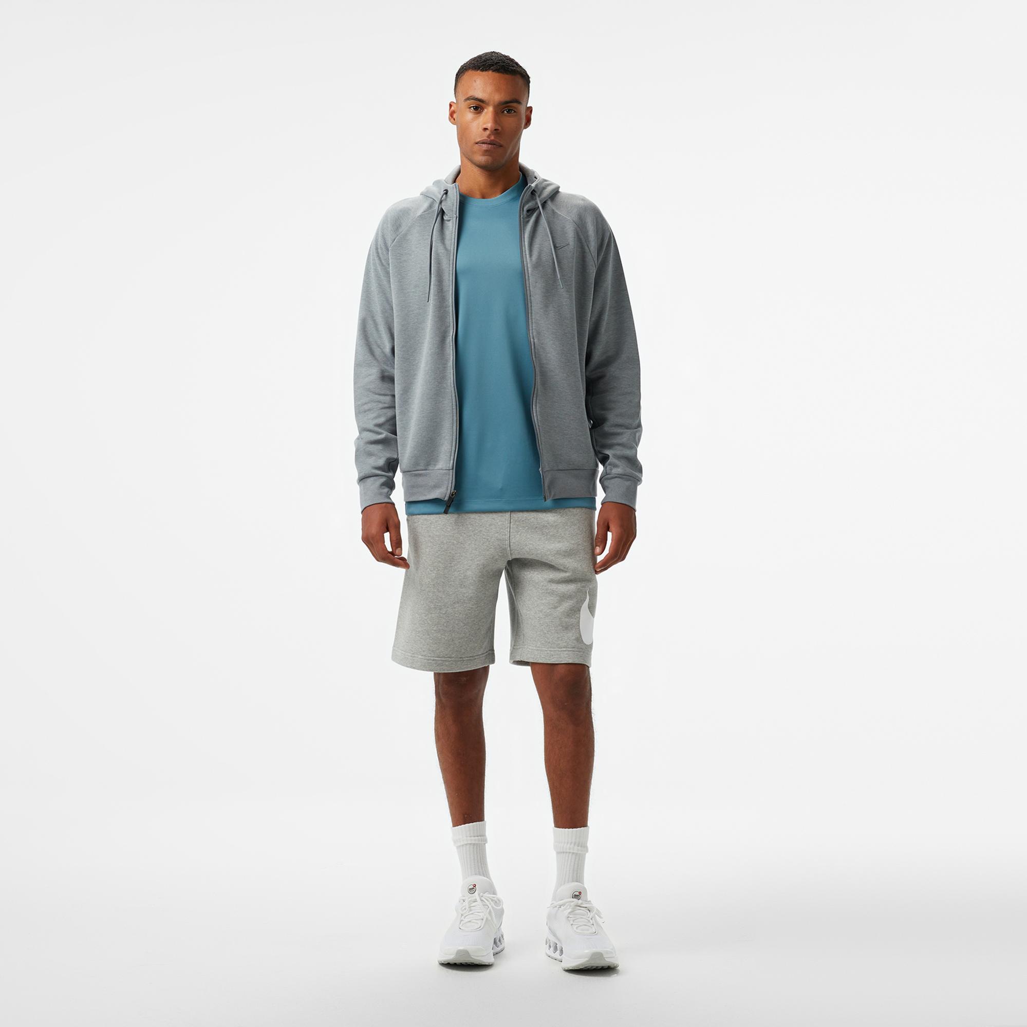 Nike Dri-Fit Primary Fleece Erkek Gri Hoodie