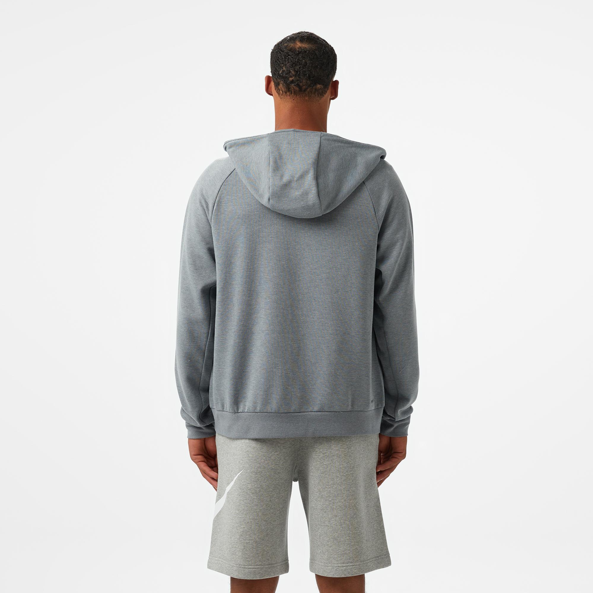 Nike Dri-Fit Primary Fleece Erkek Gri Hoodie