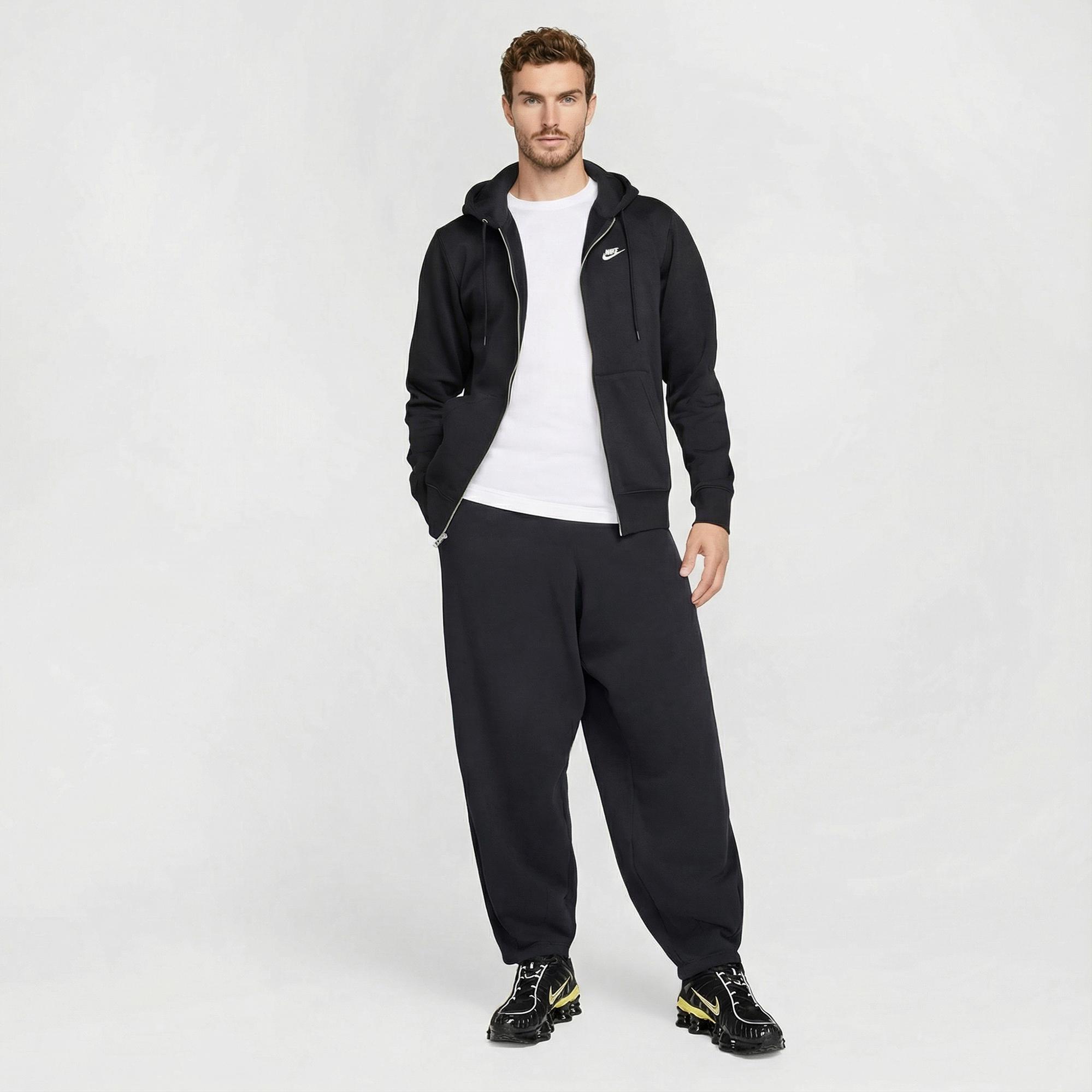 Nike Club Erkek Siyah Kapüşonlu Hoodie