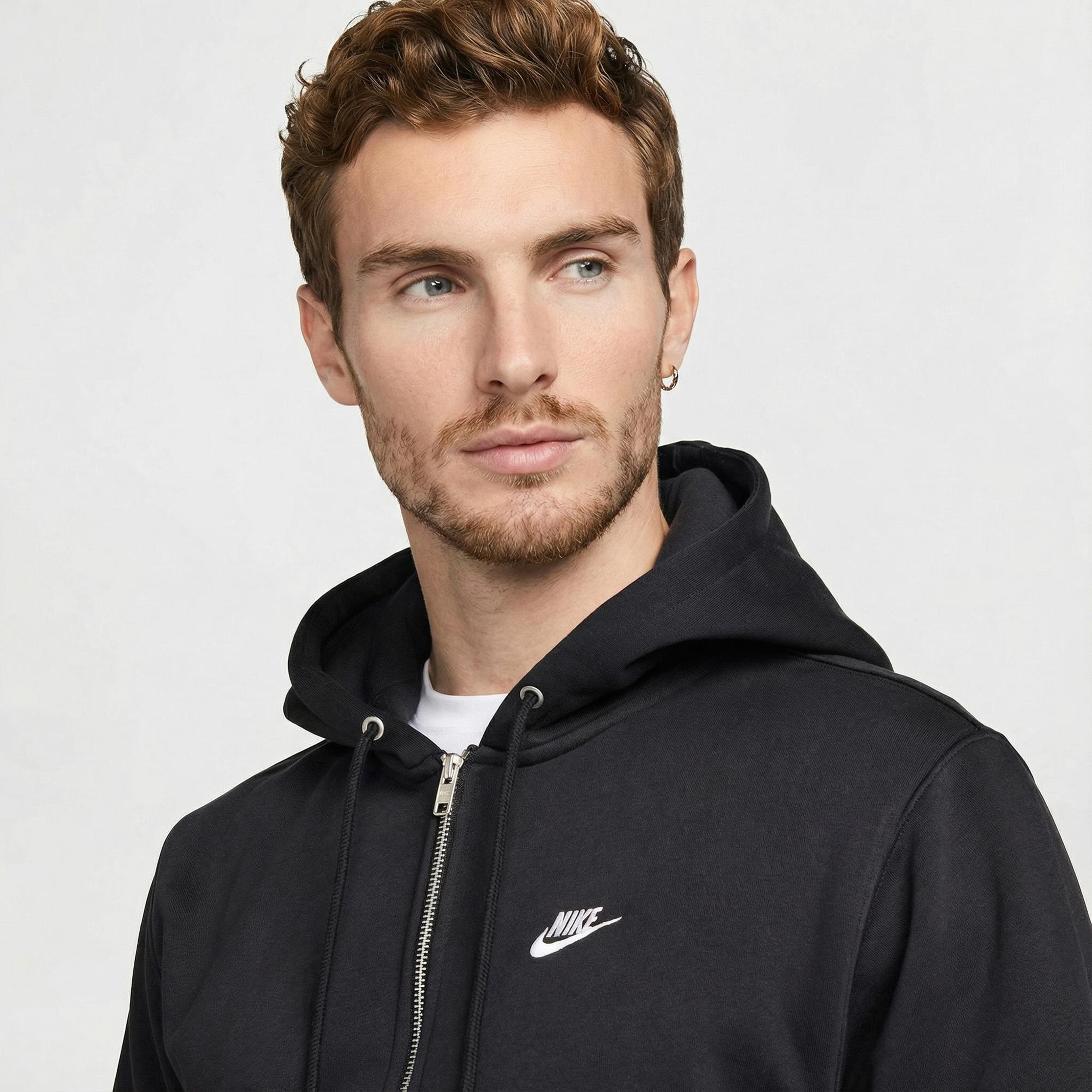 Nike Club Erkek Siyah Kapüşonlu Hoodie