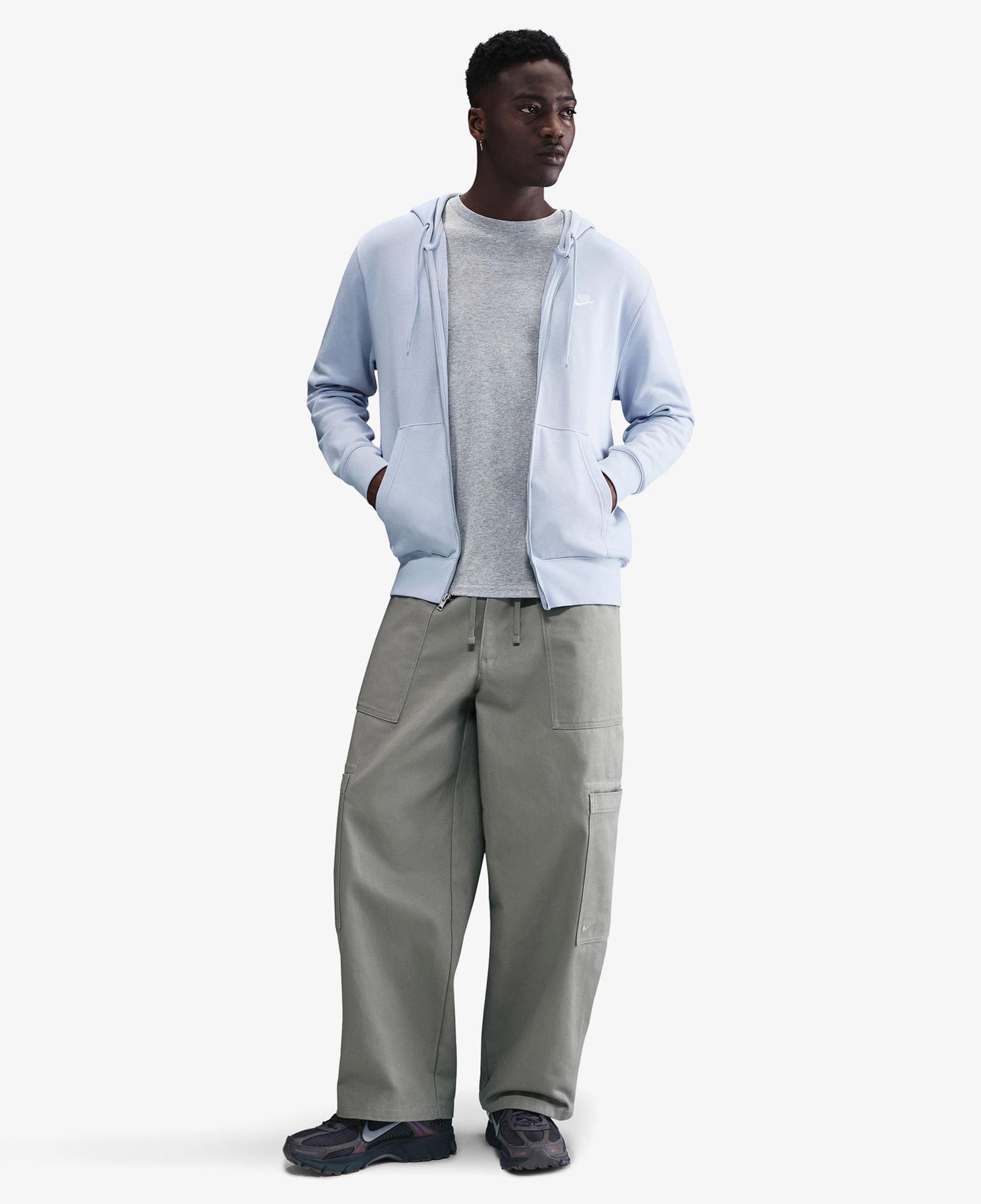 Nike Club Fleece Erkek Gri Hoodie