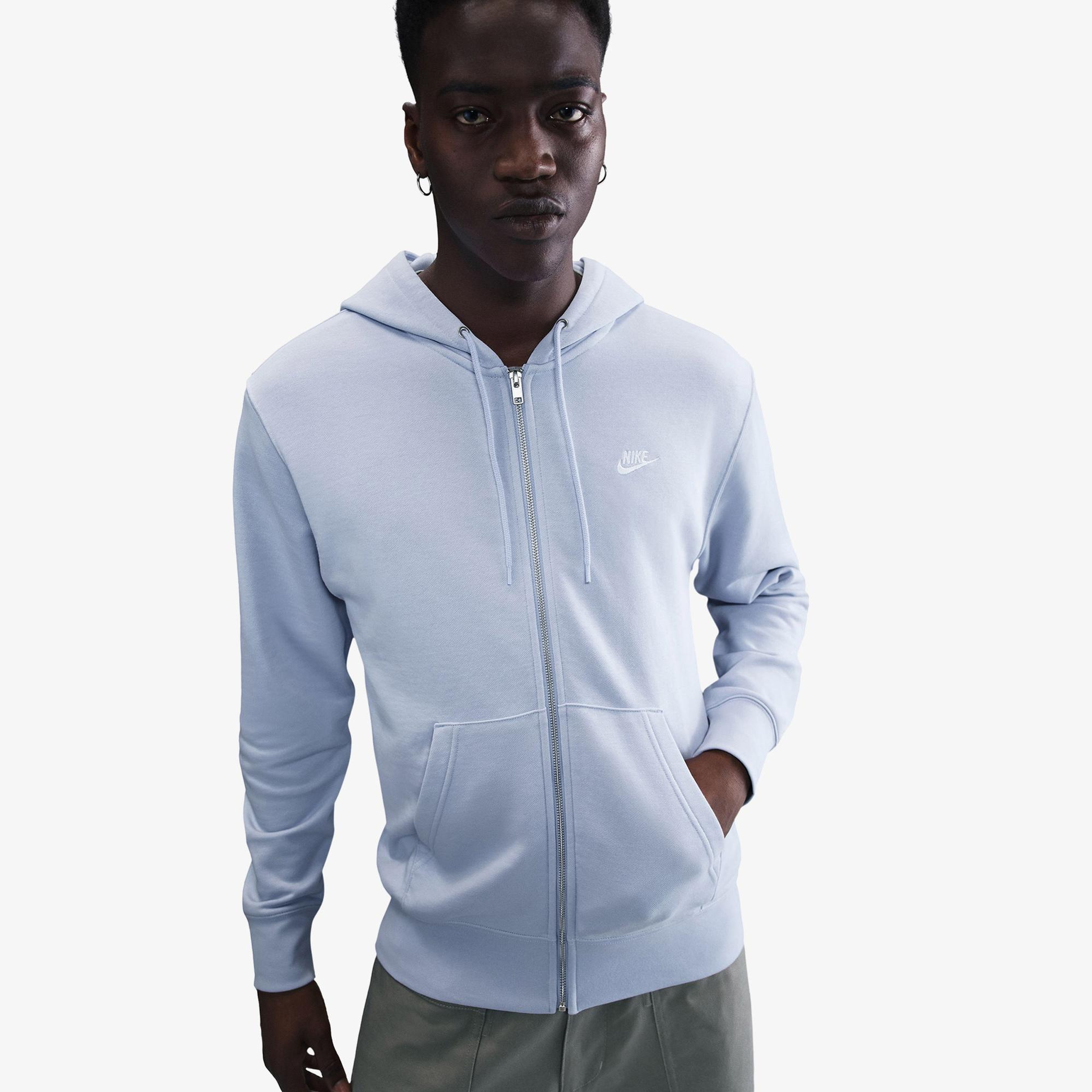 Nike Club Fleece Erkek Gri Hoodie