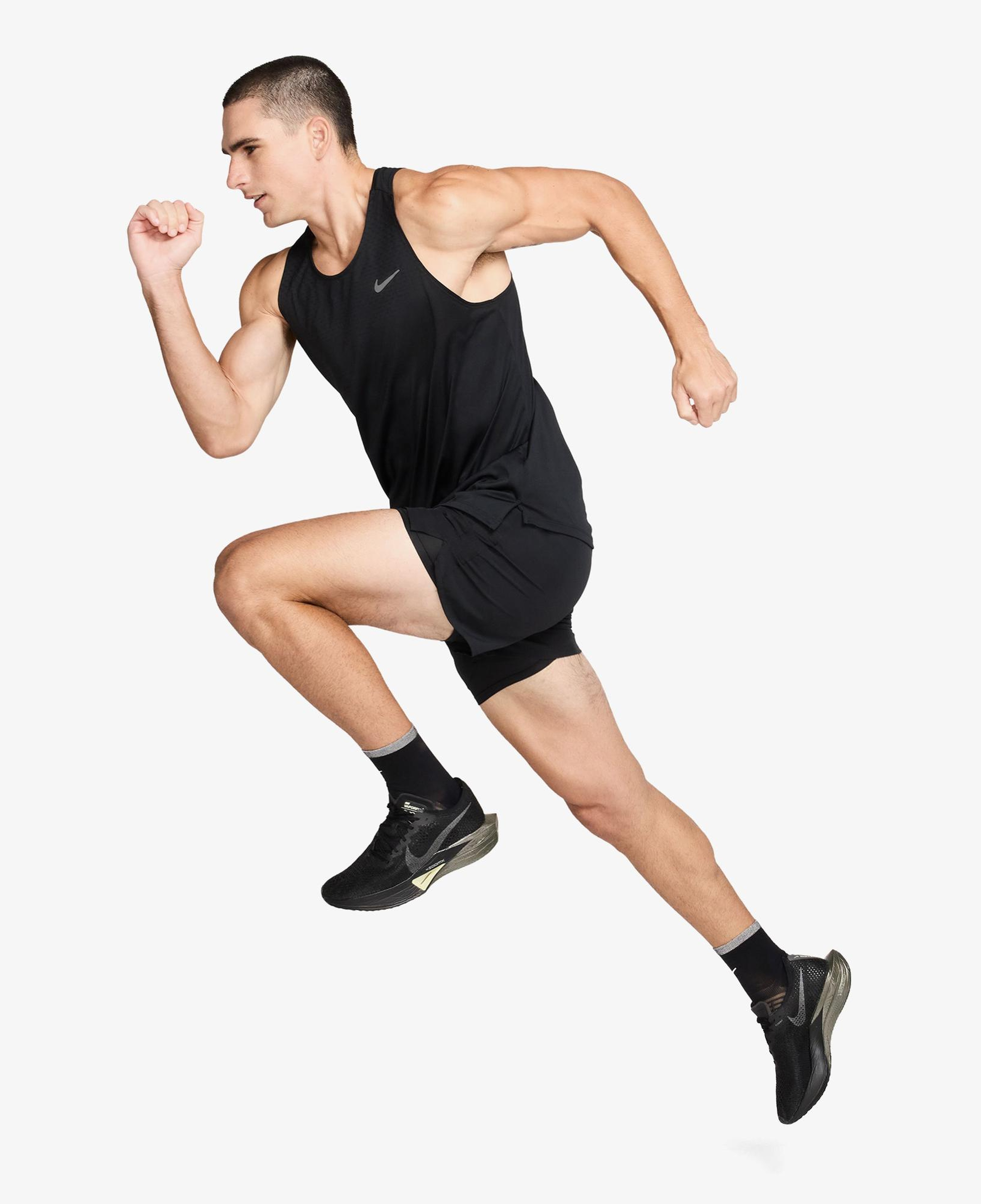 Nike Dri-Fit Stride Erkek Siyah Kolsuz T-Shirt