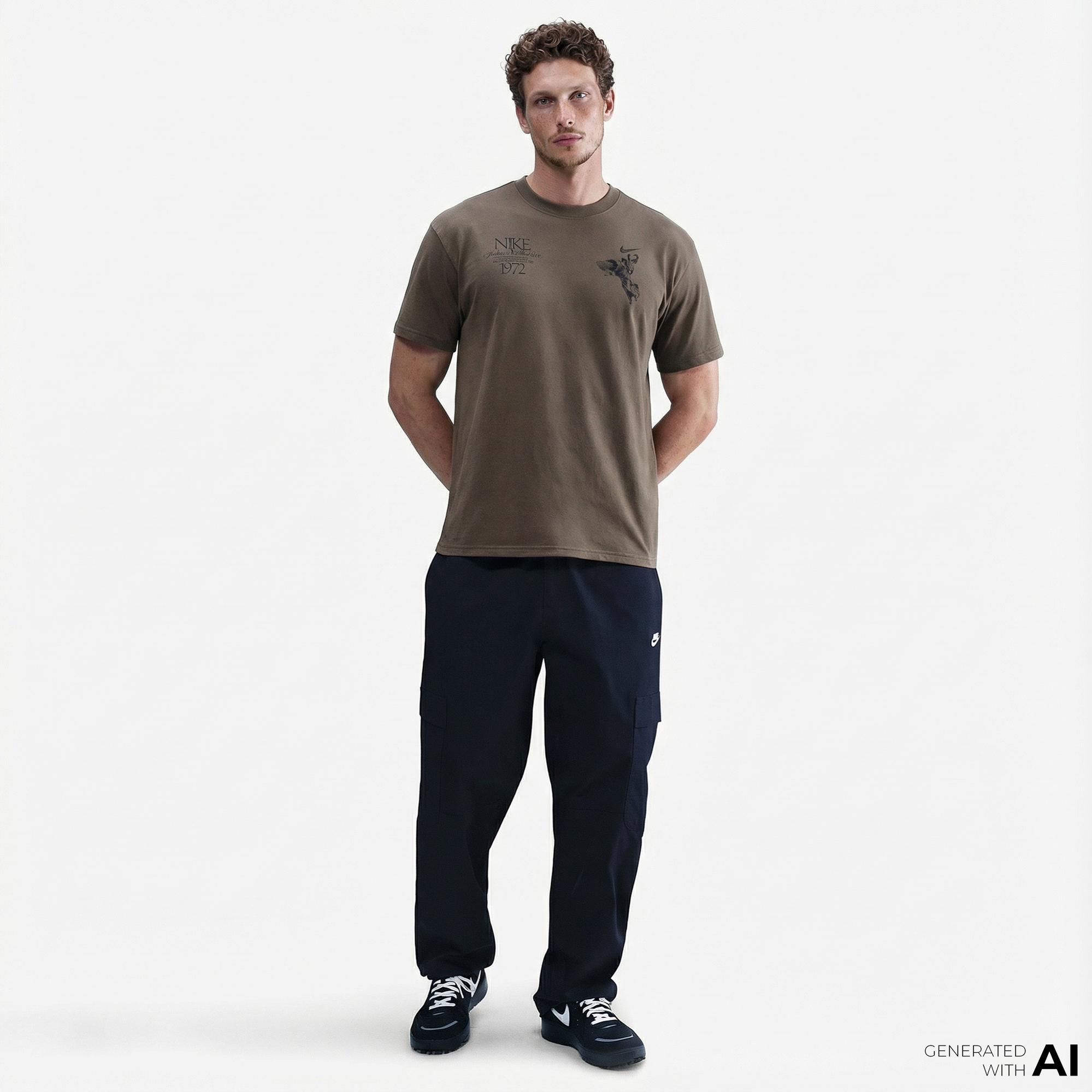 Nike Sportswear M90 Wings Victory Erkek Kahverengi T-Shirt